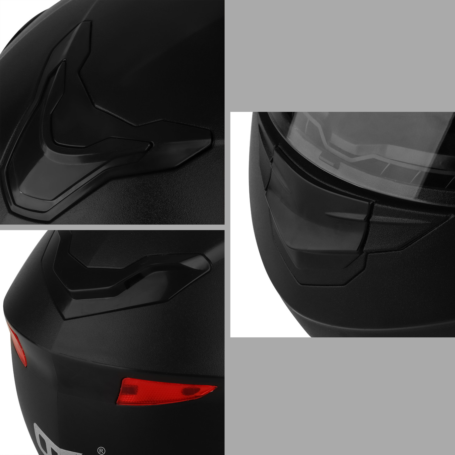 Image of OTH Flip Up Helmet for Men | ISI Certified | Anti-Scratch, UV Resistant Motorbike Helmet