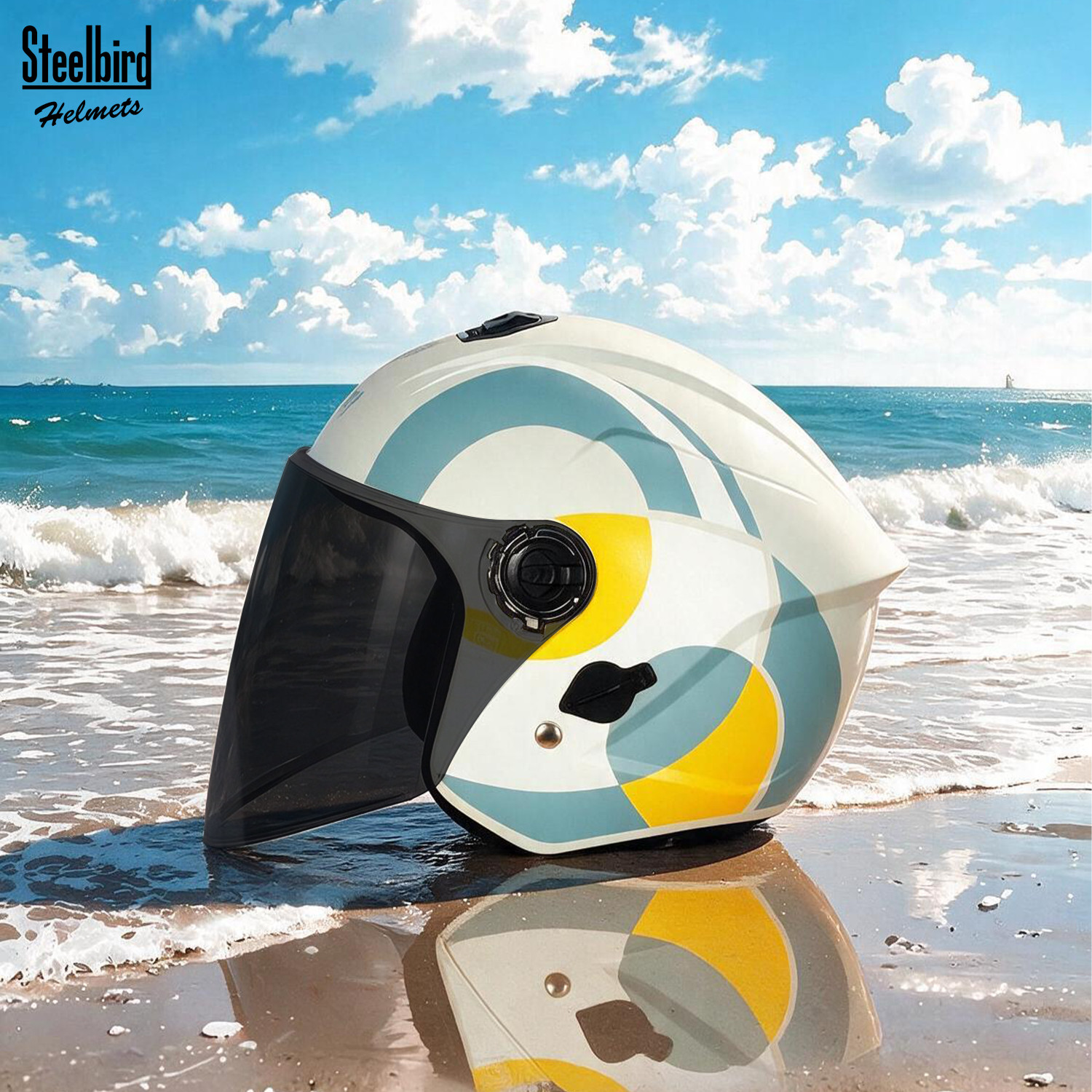 Steelbird SBH-80 Fairy FR4 ISI Certified Open Face Graphic Helmet For ...