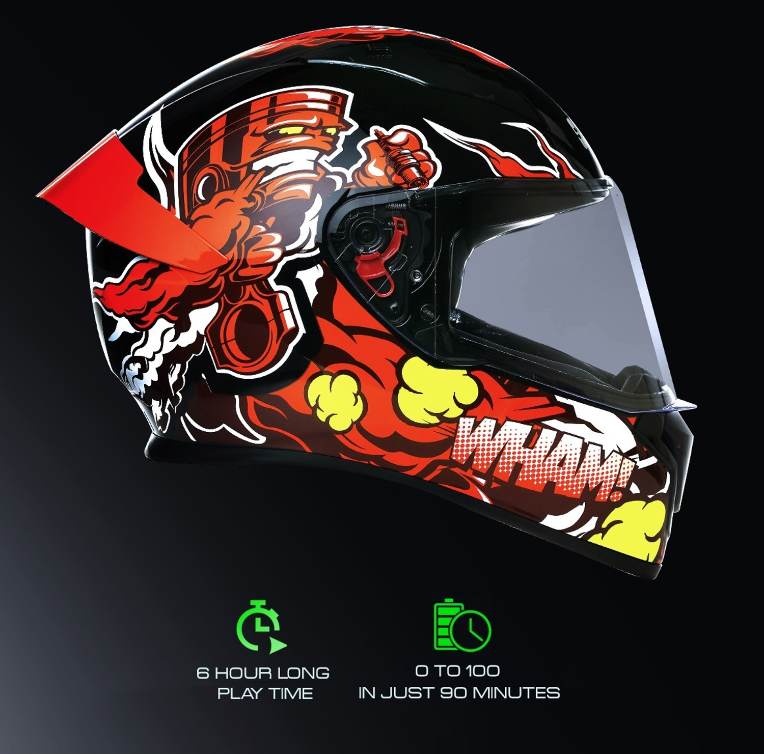 Image of STUDDS Thunder Communication Ready D10 Bluetooth Helmet Motorbike Helmet