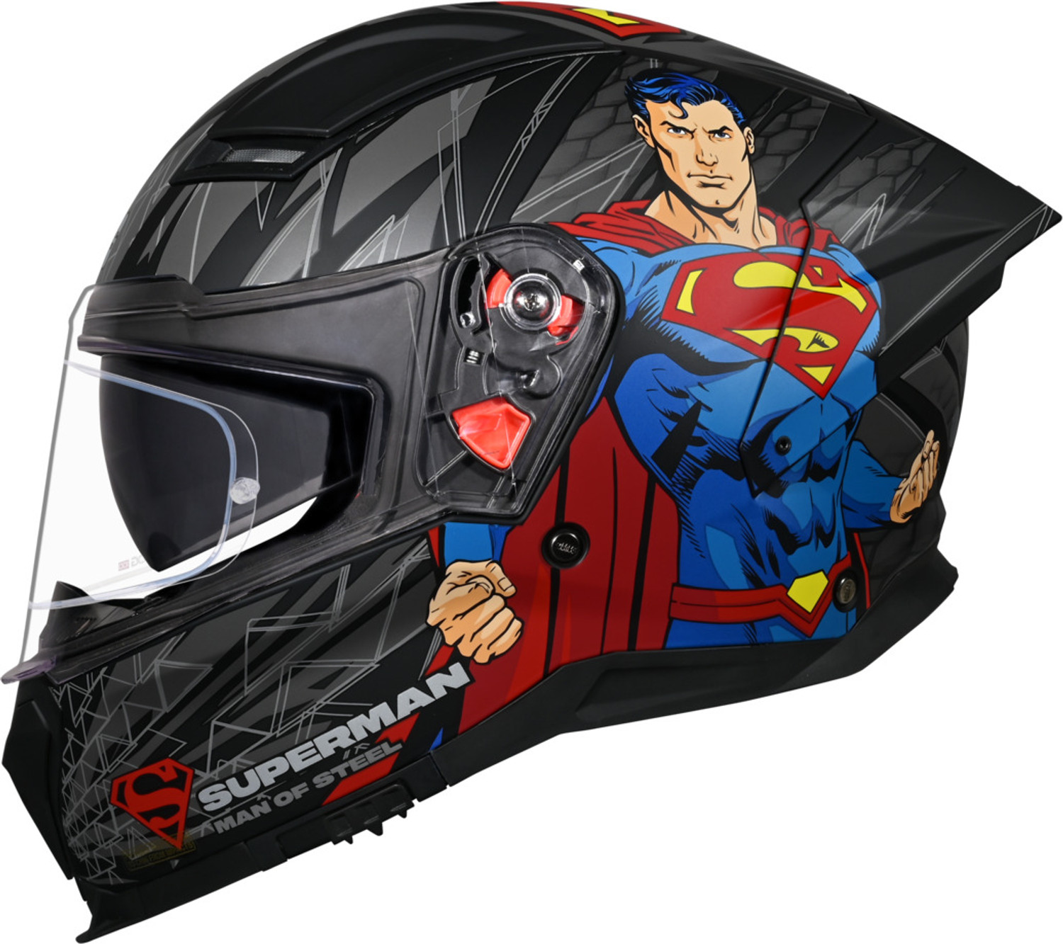 Image of STUDDS Helios Superman Edition ISI and DOT Certified Helmet with Antifog 100 Motorbike Helmet