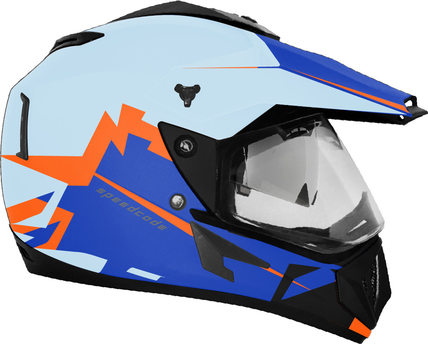 Image of Gulf Xterrain Motocross Glossy 2 Wheeler Motorcycle Helmet Motorbike Helmet