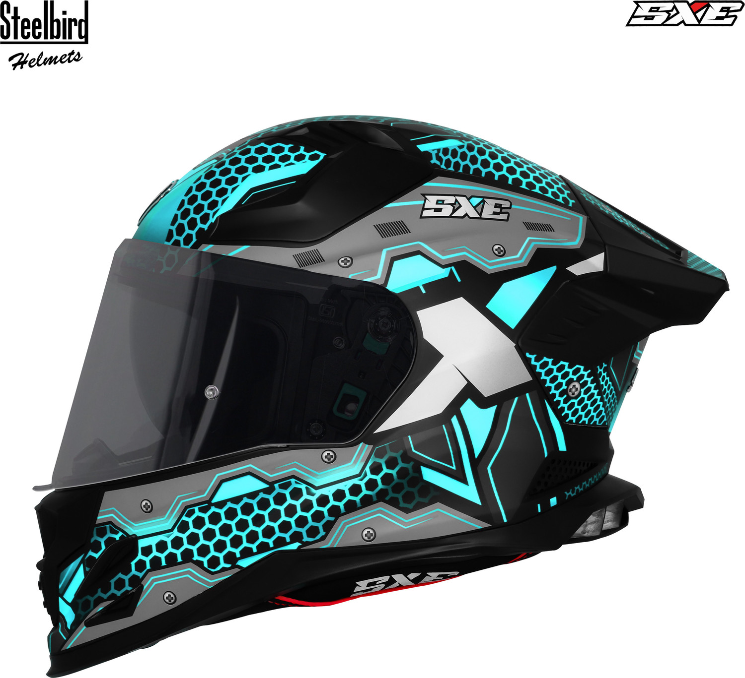 Image of Steelbird SBH 61 SXE X3 ISI and Dot Certified Full Face Graphic Motorbike Helmet