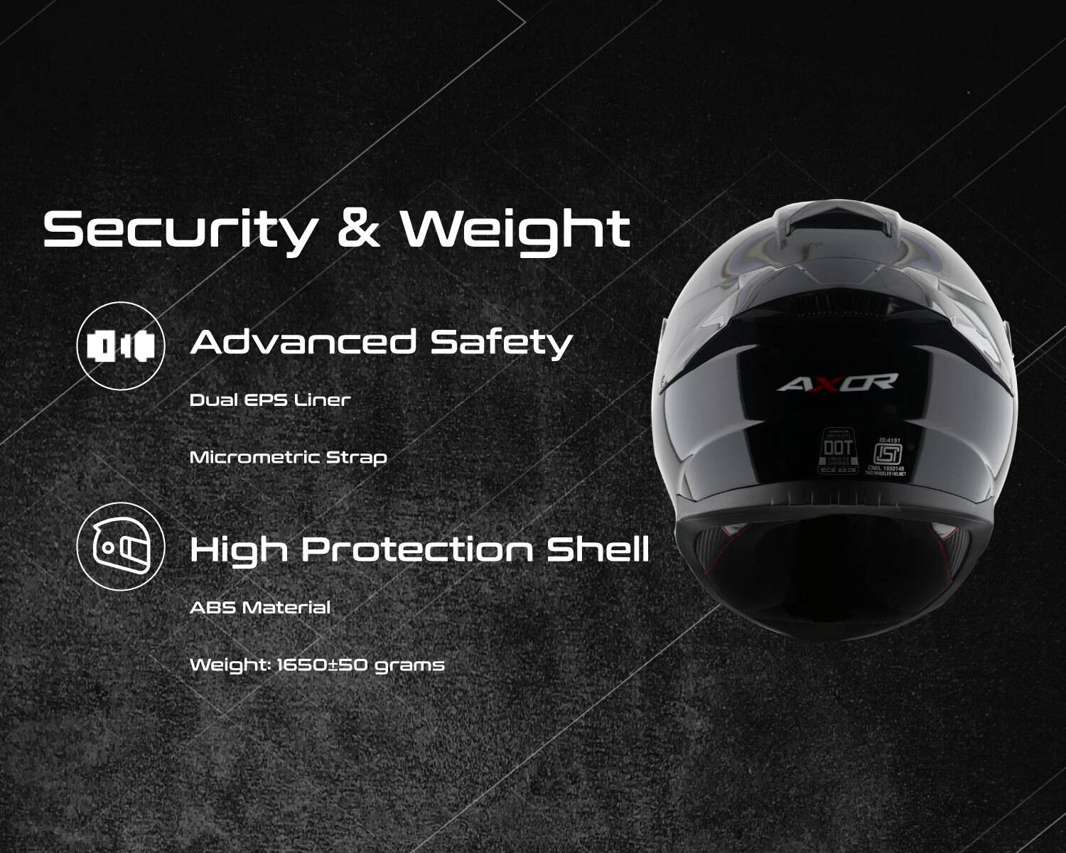 Axor Saber Motorbike Helmet Black - Image 5