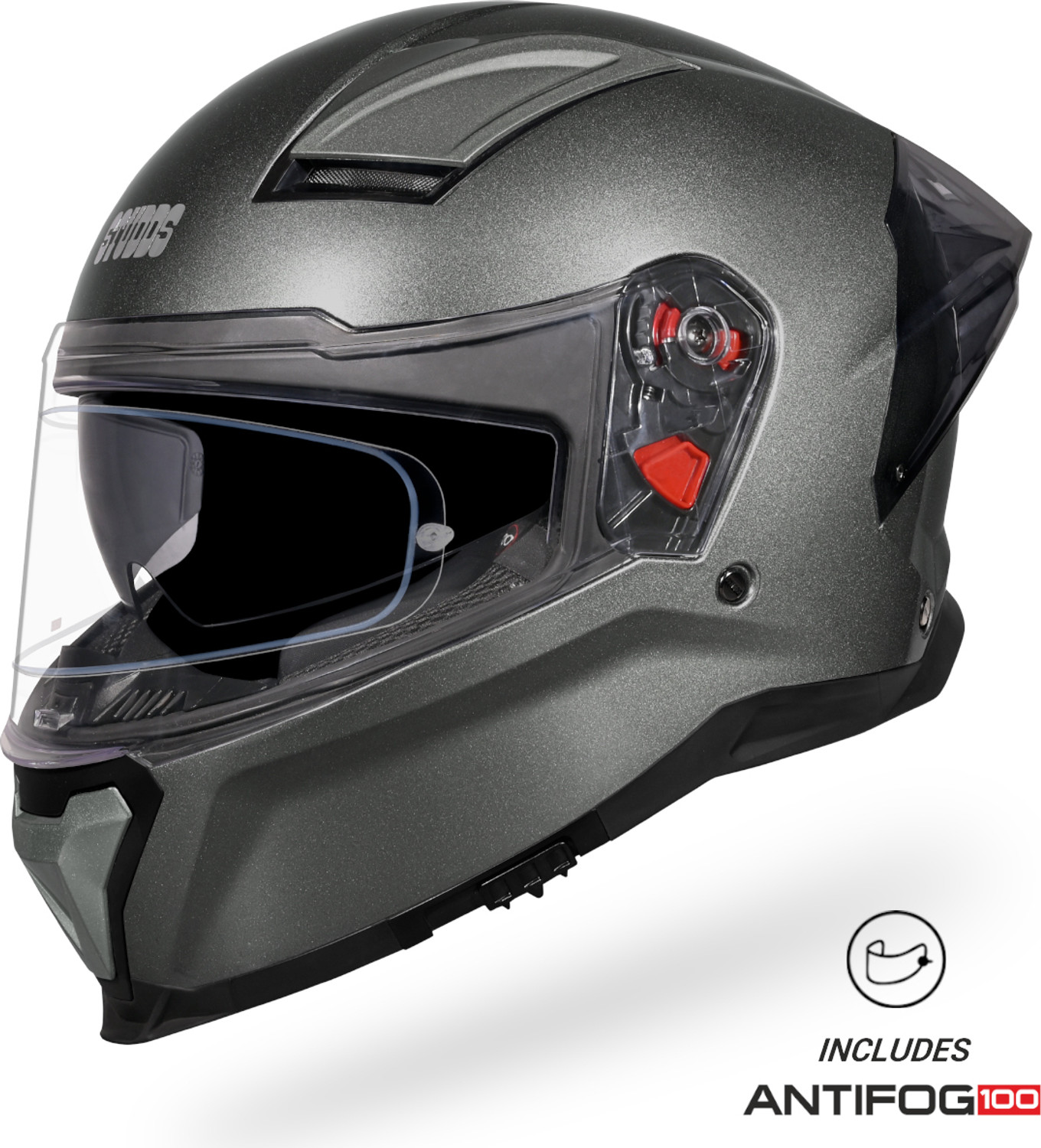Image of STUDDS Helios Full Face ISI and DOT Certified Helmet with Antifog 100 Lens Motorbike Helmet