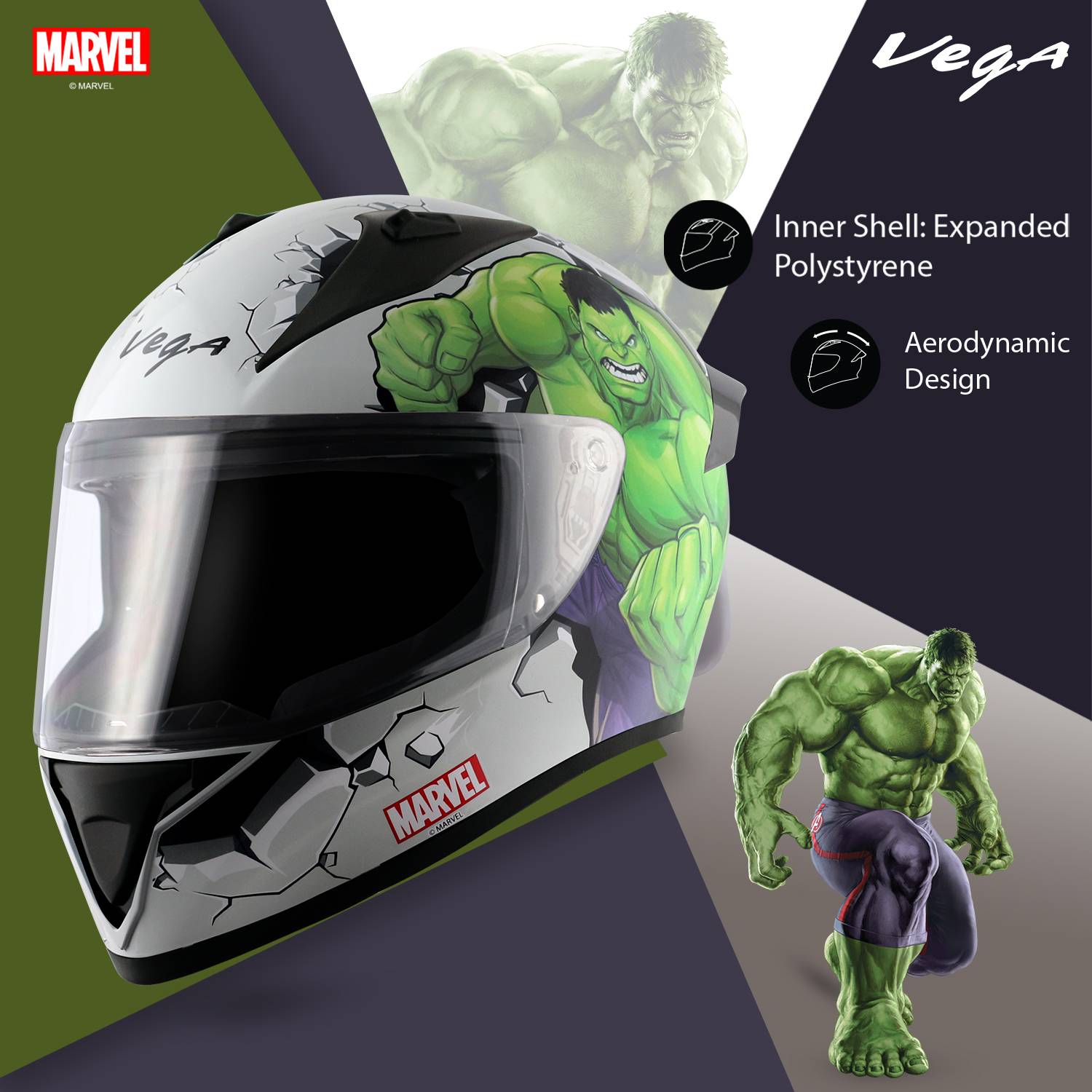 Hulk Motorcycle Helmet HJC CL-17 Marvel Hulk Helmet 60 Second