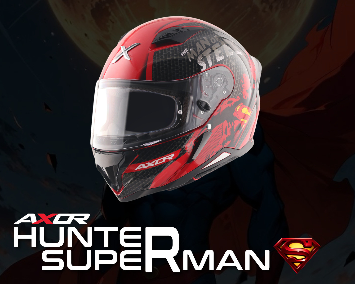 Image of Axor Hunter DC Superman Motorbike Helmet