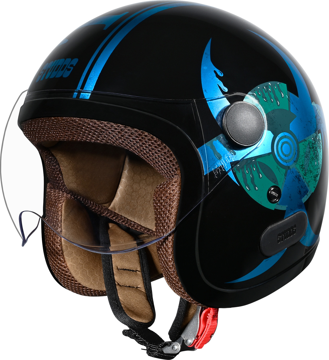Image of STUDDS Jet Toxic Open Face ISI Certified Helmet for Men and Women Motorbike Helmet