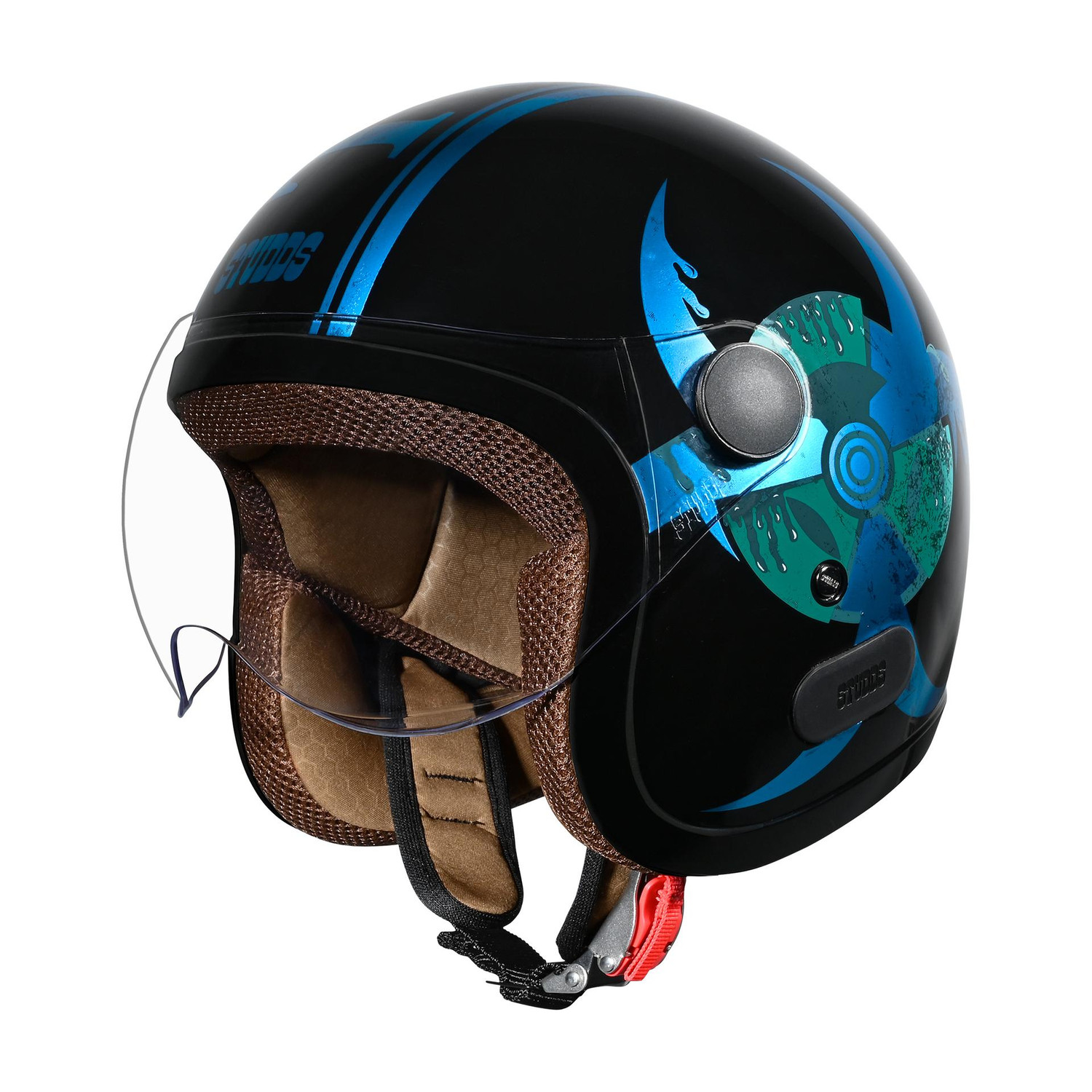 Image of STUDDS Jet Toxic Open Face ISI Certified Helmet for Men and Women Motorbike Helmet