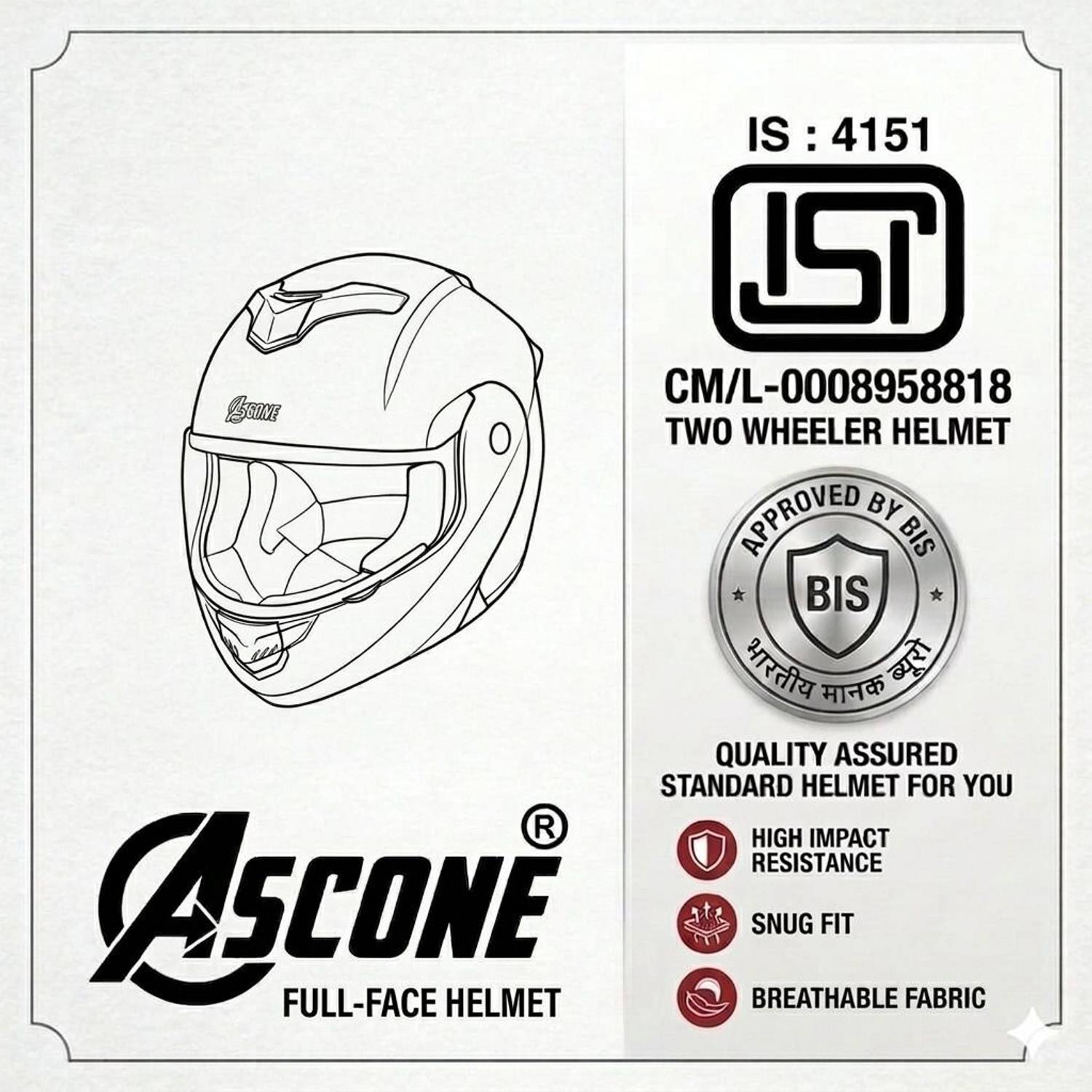 ASCONE Flip Up Helmet for Men - Image 5