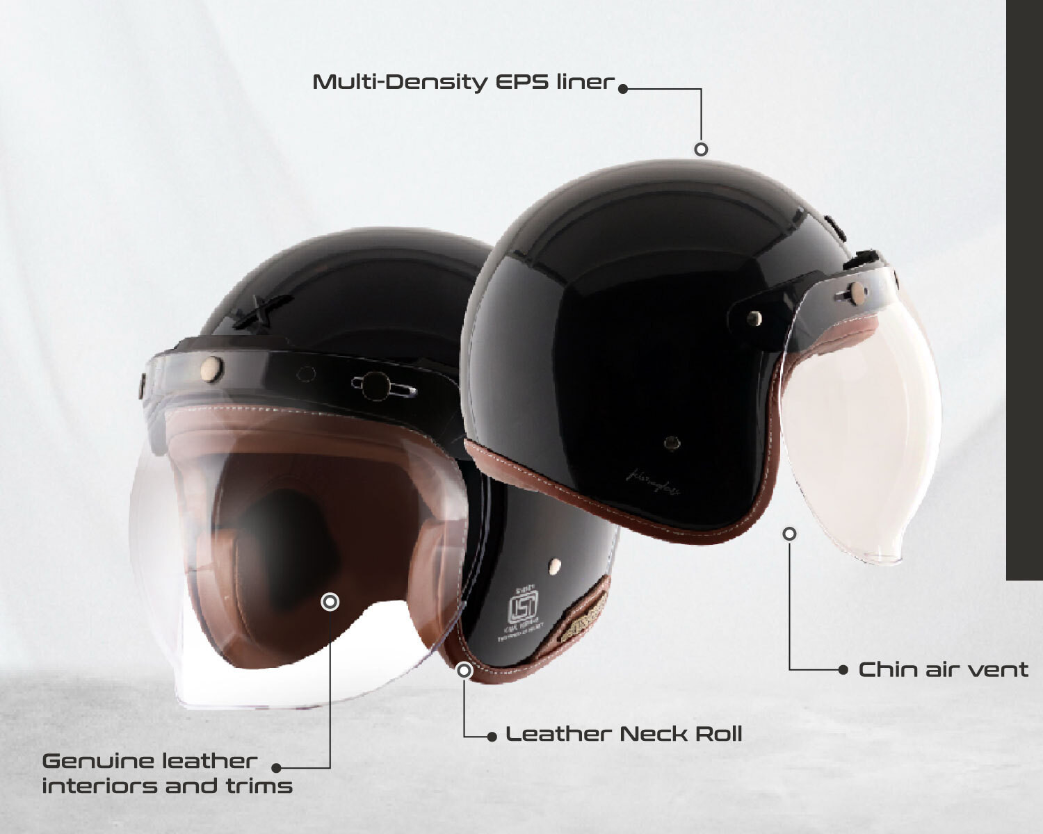 Image of Axor RETRO JET Motorbike Helmet