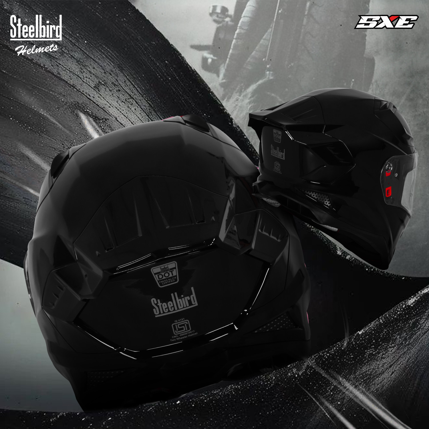 Image of Steelbird SBH 61 SXE Pinlock ISI and Dot Certified Full Face Motorbike Helmet