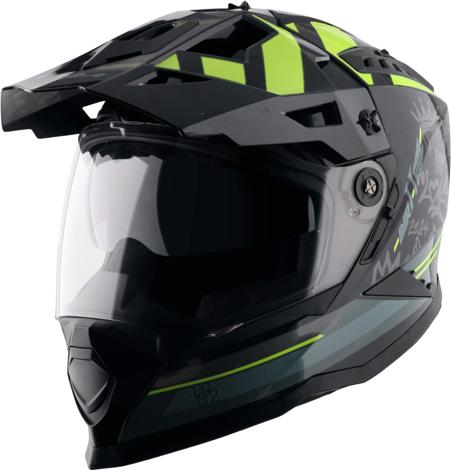 Image of VEGA VF-11 Dirt-X Trial Helmet-Black Neon Yellow-M Motorbike Helmet