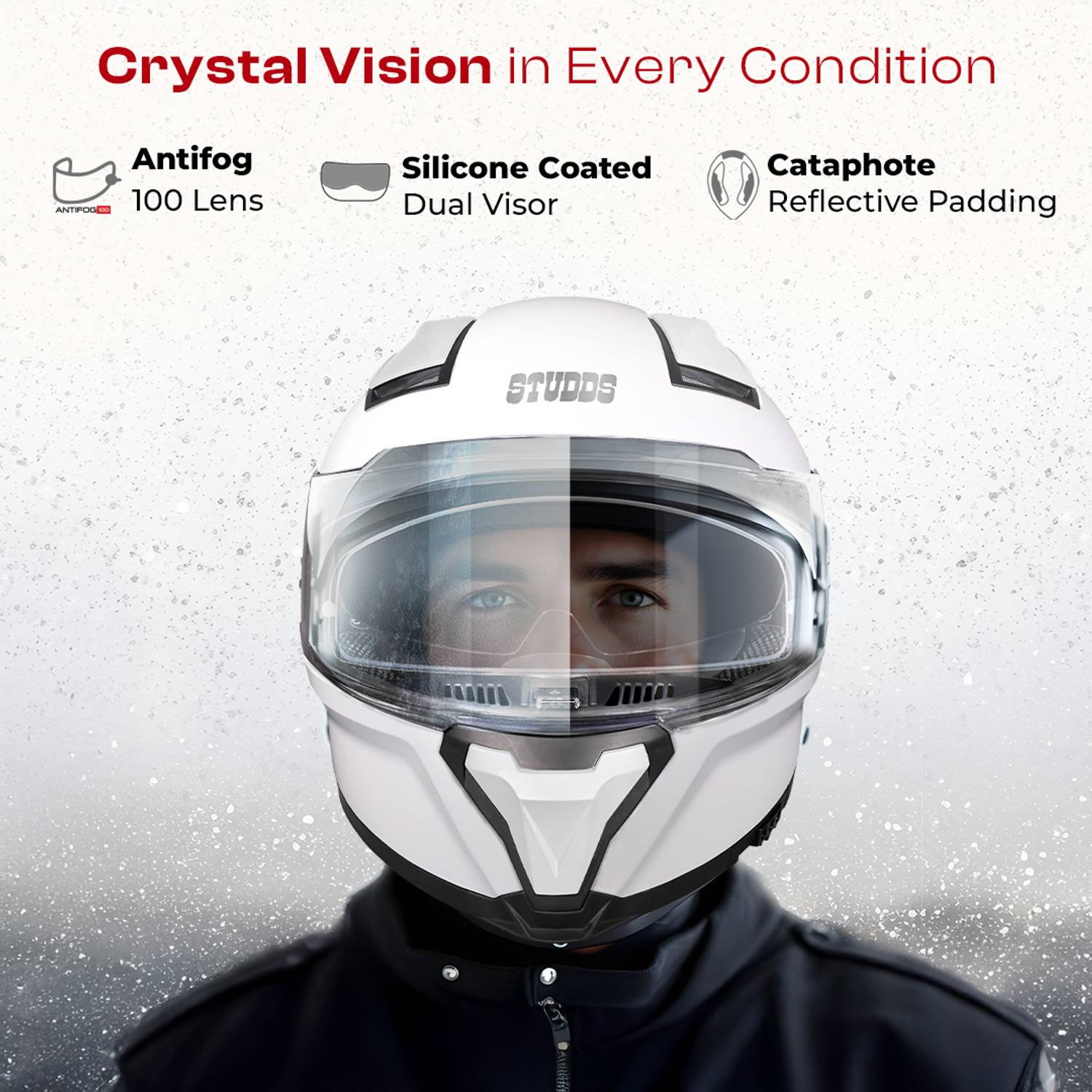 STUDDS Helios Full Face Motorbike Helmet - Image 2