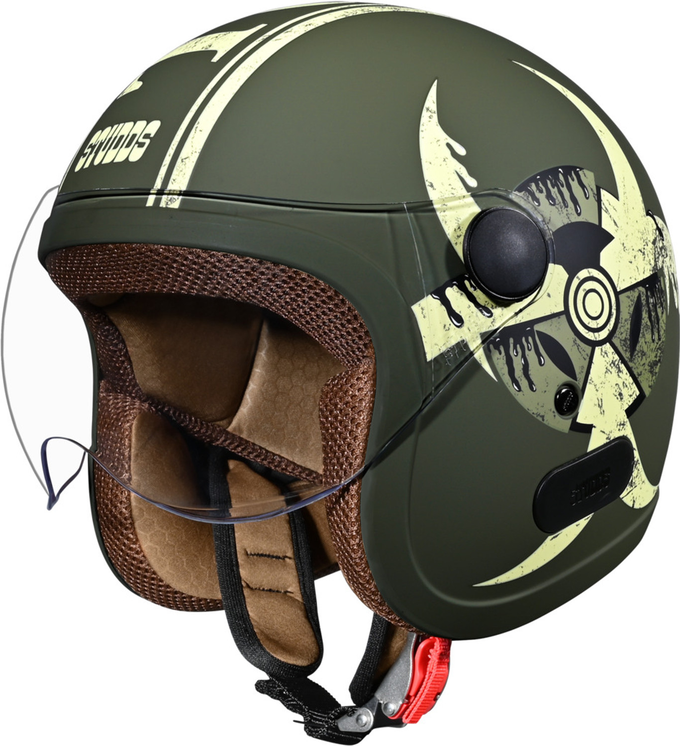 Image of STUDDS Jet Toxic Open Face ISI Certified Helmet for Men and Women Motorbike Helmet