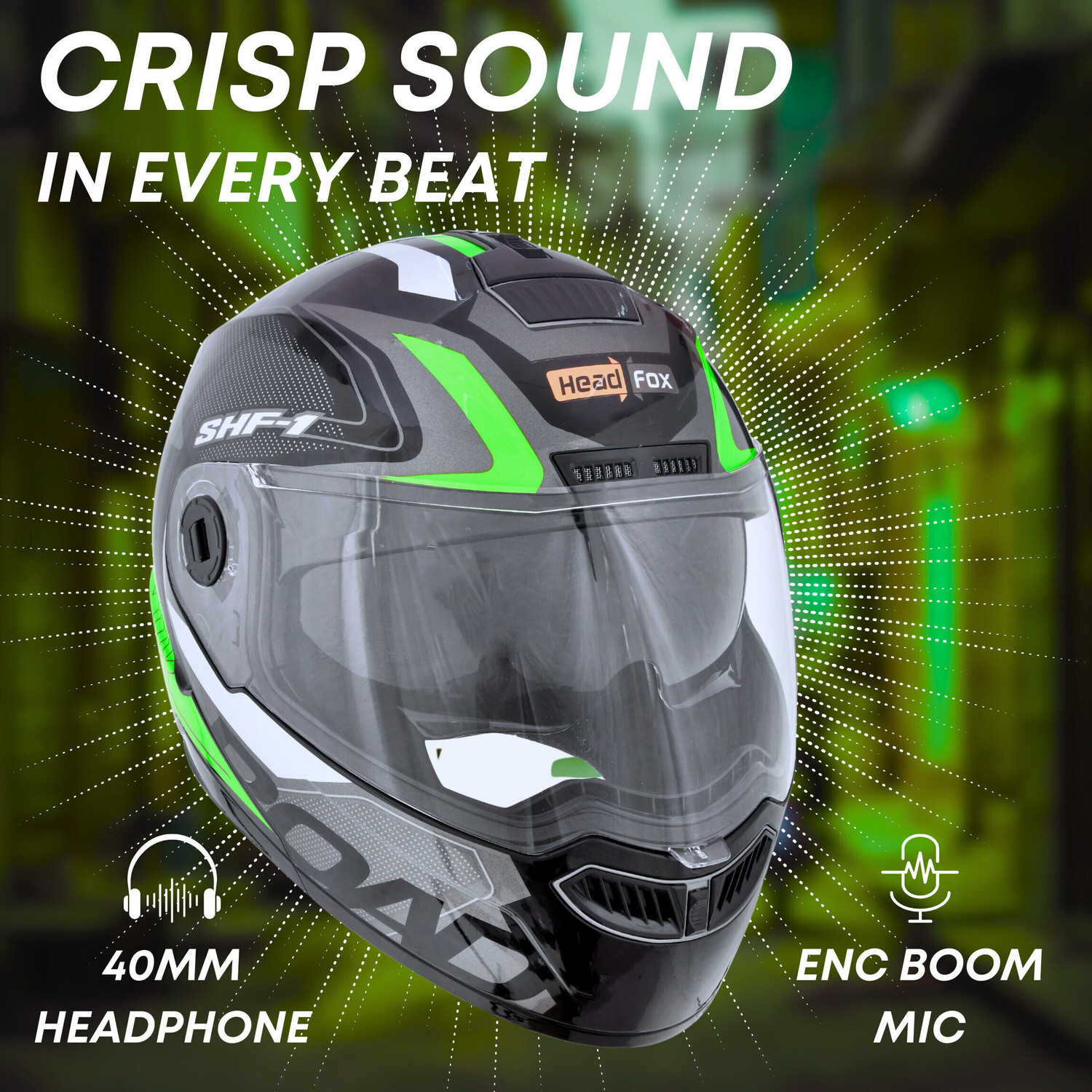 Image of HEADFOX N2 Gloss Air 7 Smart Bluetooth Helmet Calls, Music , GPS & Voice Asst. Road DV Motorsports Helmet