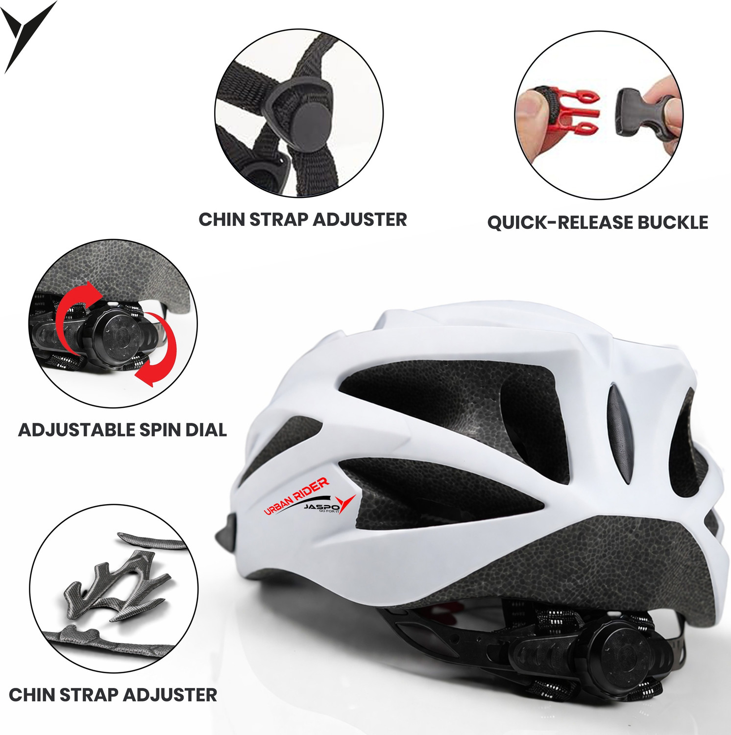 Image of Jaspo Urban Rider Cycling Helmet for Men&Women |Detachable Visor |Adjustable (58-63cm) Cycling Helmet