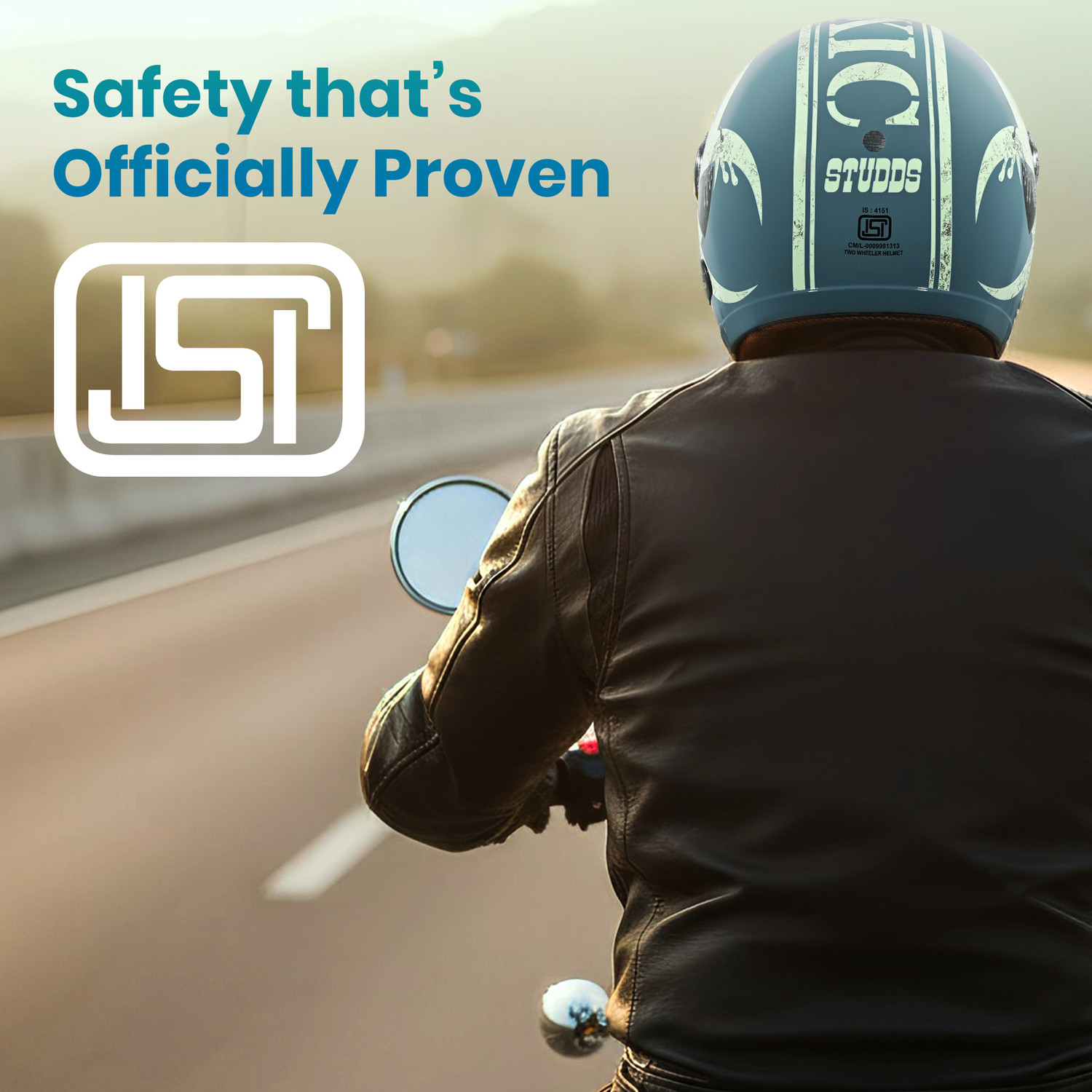 Image of STUDDS Jet Toxic Open Face ISI Certified Helmet for Men and Women Motorbike Helmet