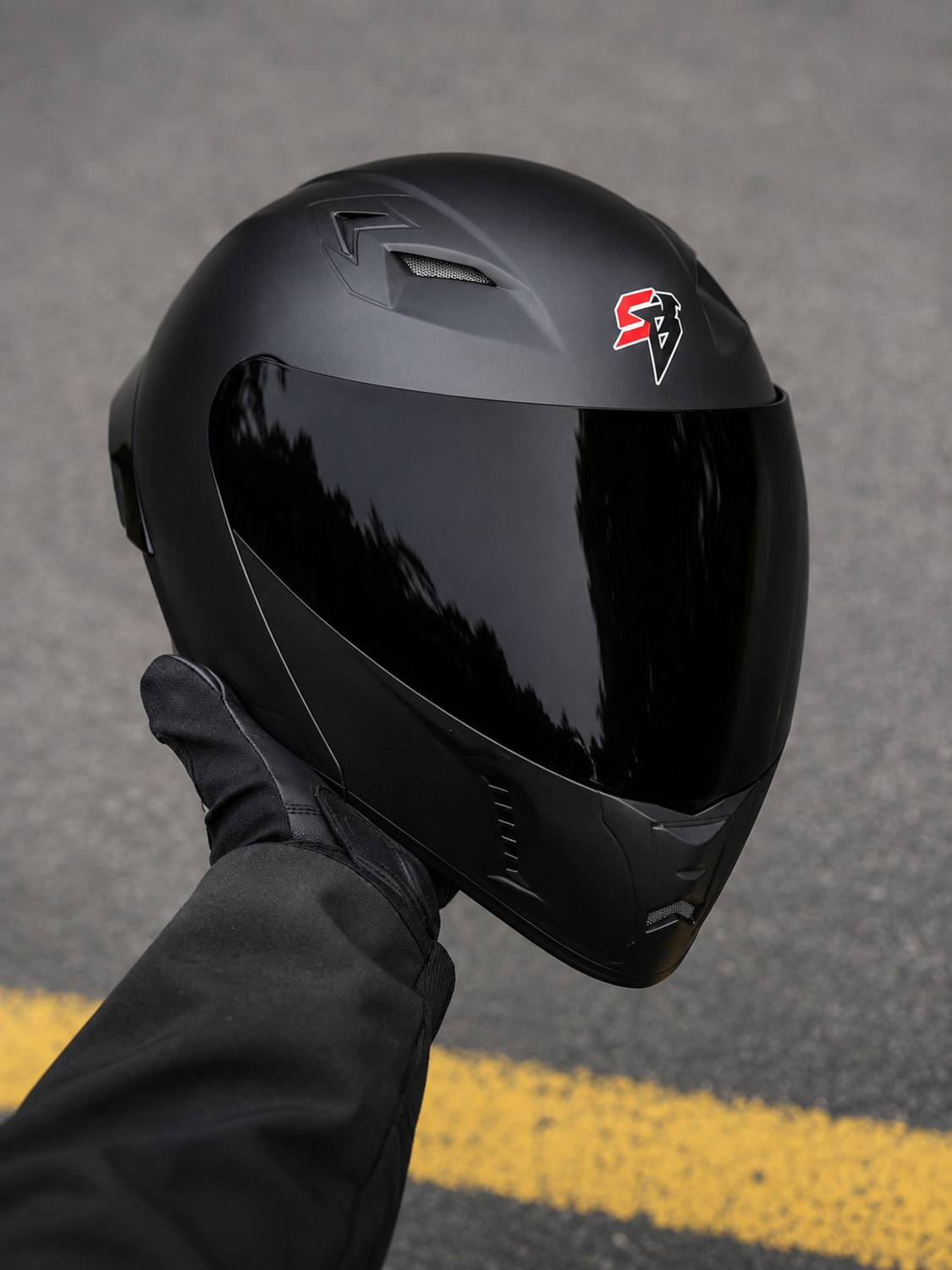 Steelbird Air SBA-20 Motorbike Helmet Black - Image 3