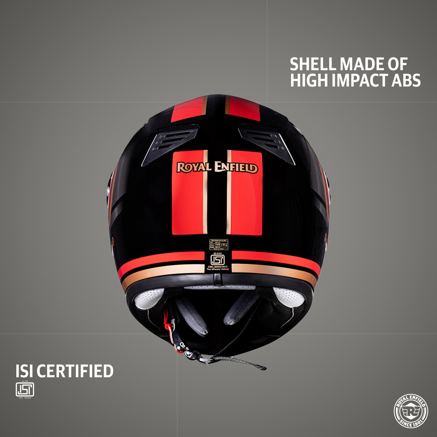 Image of ROYAL ENFIELD Stunner Graphics Helmet With Dual Visor ISI Certified Motorbike Helmet