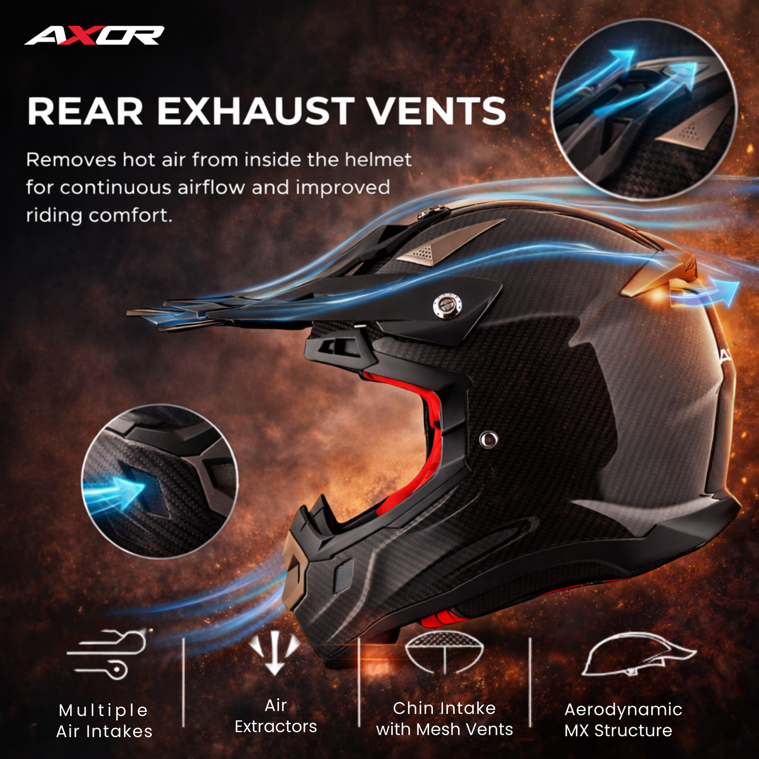 Image of Axor MX Carbon Helmet Motorbike Helmet