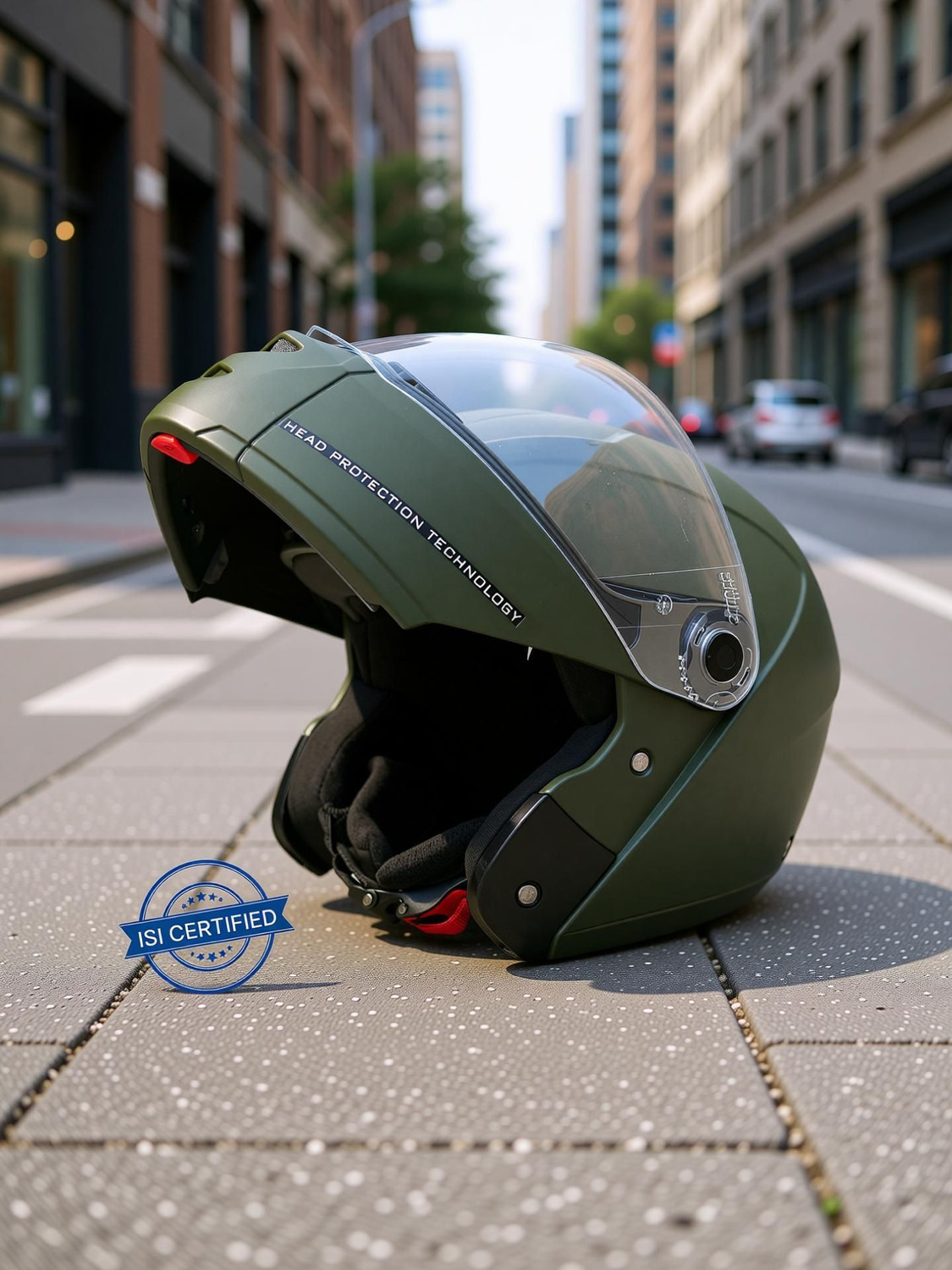 Image of STUDDS NINJA ELITE SUPER FULL FACE MILITARY GREEN - M Motorbike Helmet