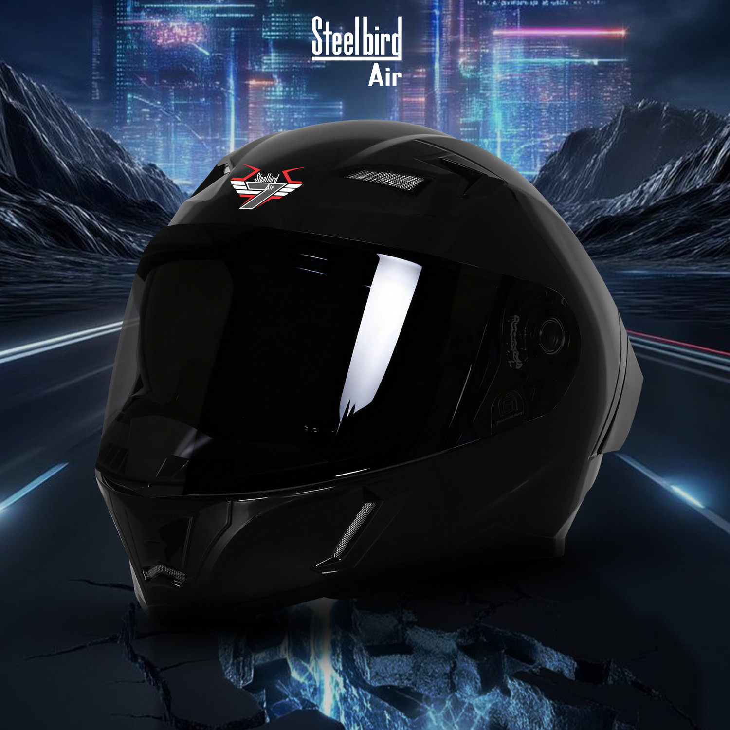 Image of Steelbird SBA-11 7Wings LT ISI Certified Full-Face Helmet For Men with Inner Sun Shield Motorbike Helmet