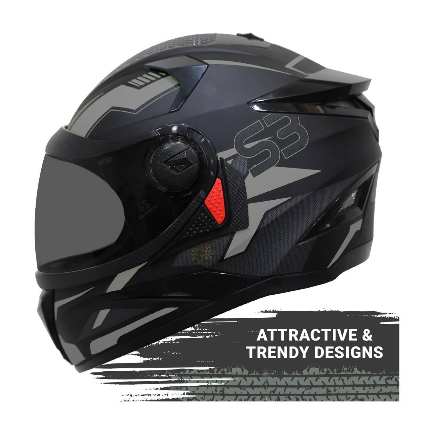 Steelbird SBH-17 Terminator Full Face Graphic Motorbike Helmet - Image 1
