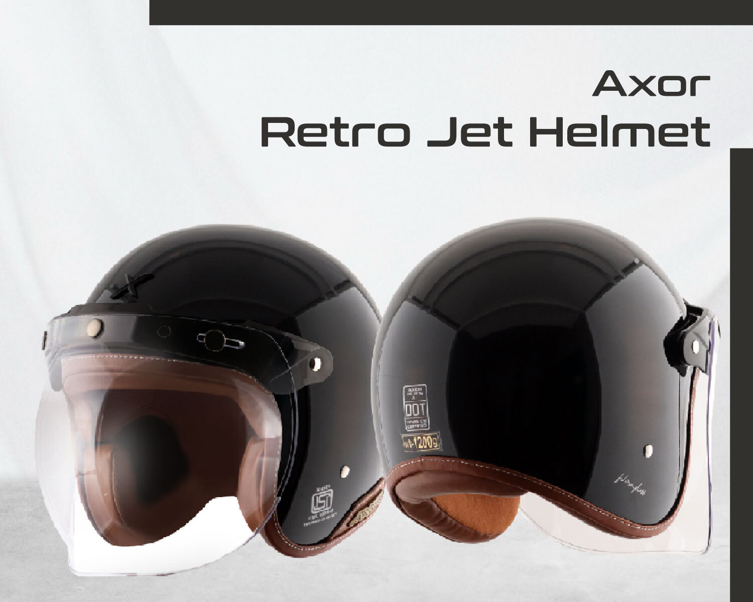 Image of Axor RETRO JET Motorbike Helmet
