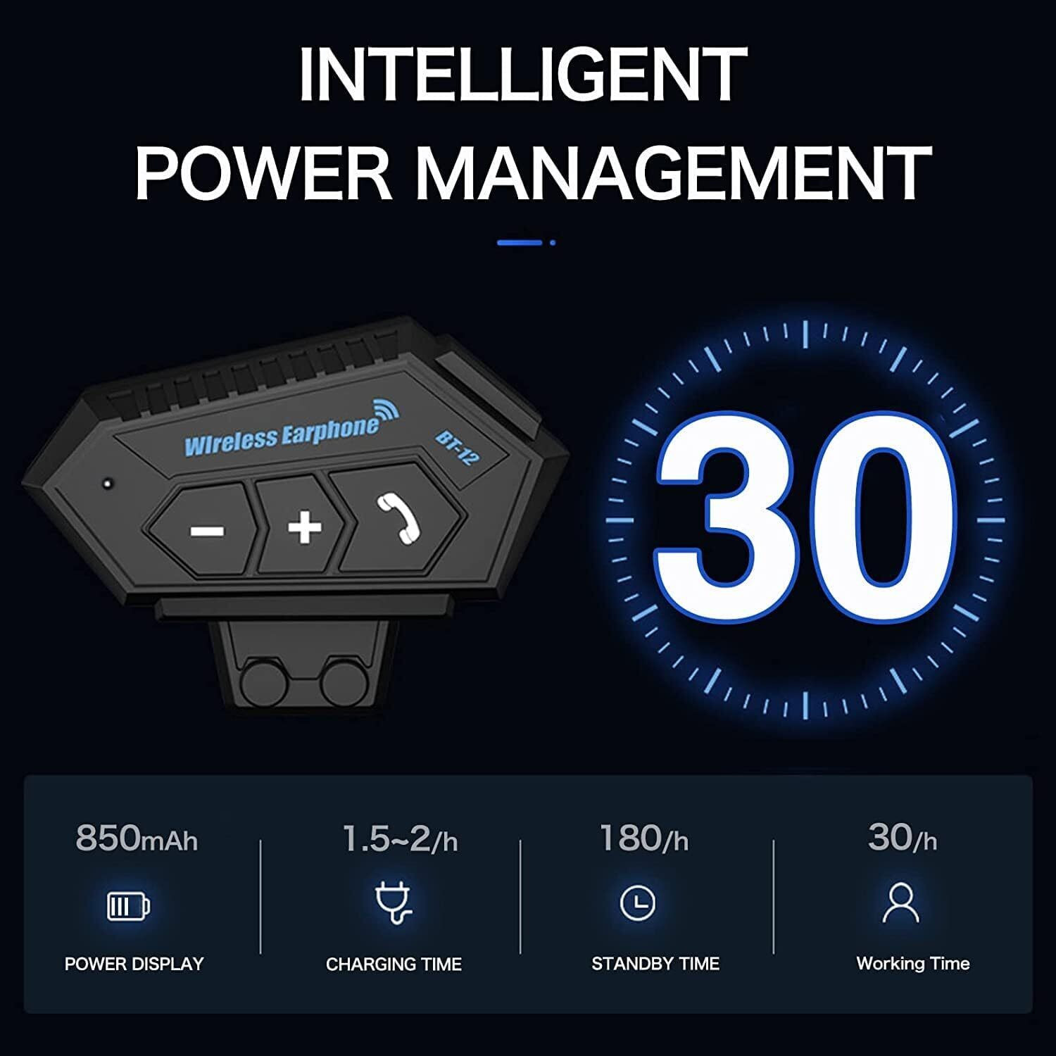 Image of UPOZA BT12 Motorcycle Helmet Bluetooth Headset Motorbike Helmet