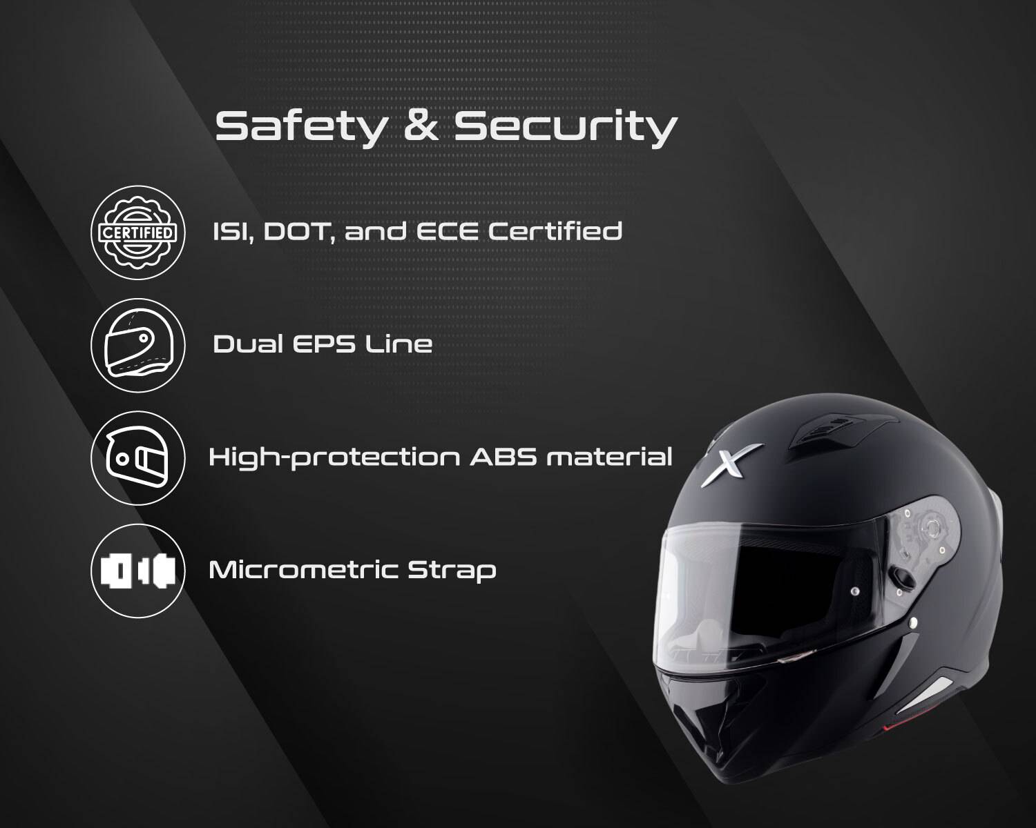 Axor Hunter Solid Motorbike Helmet Black - Image 2