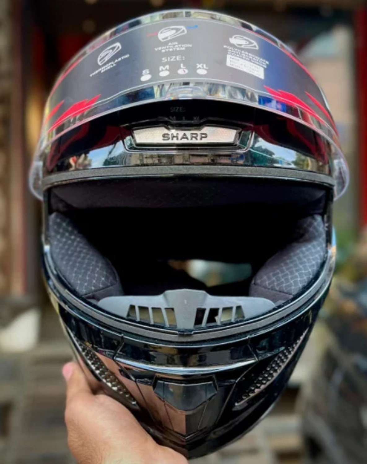 Image of Steelbird Air SBH-25 Sharp Glossy Black Full Face ISI Certified 580mm Medium Motorsports Helmet
