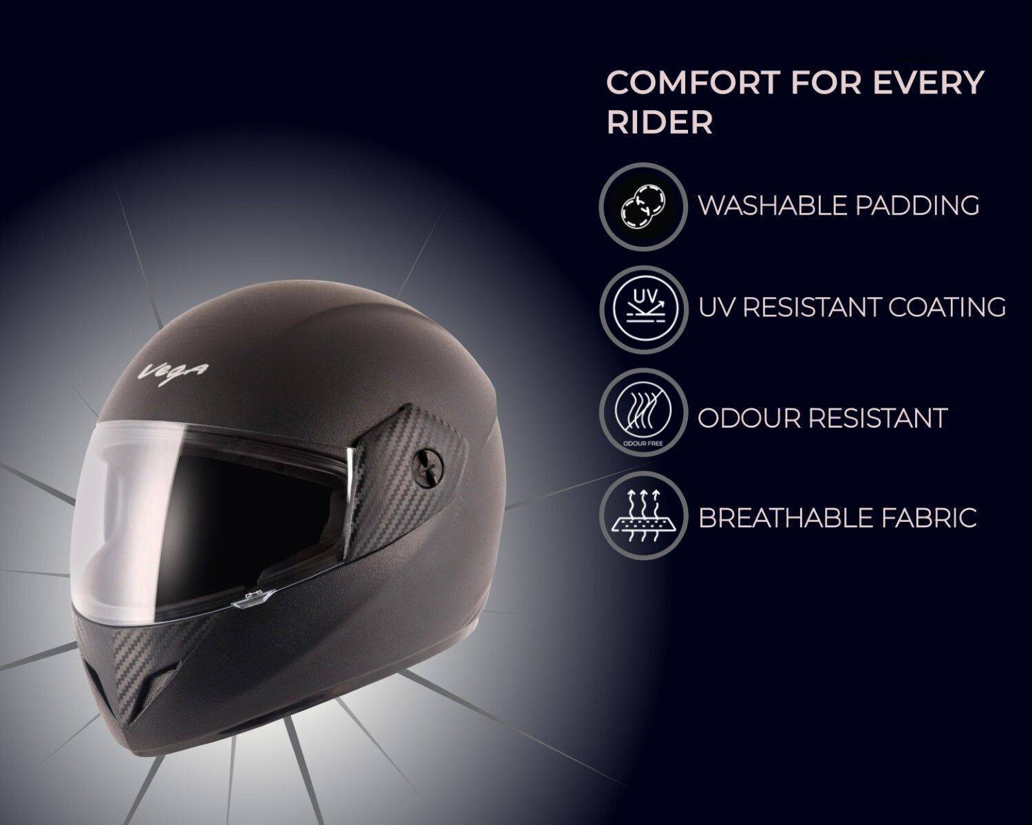 VEGA Cliff Motorbike Helmet Black - Image 4