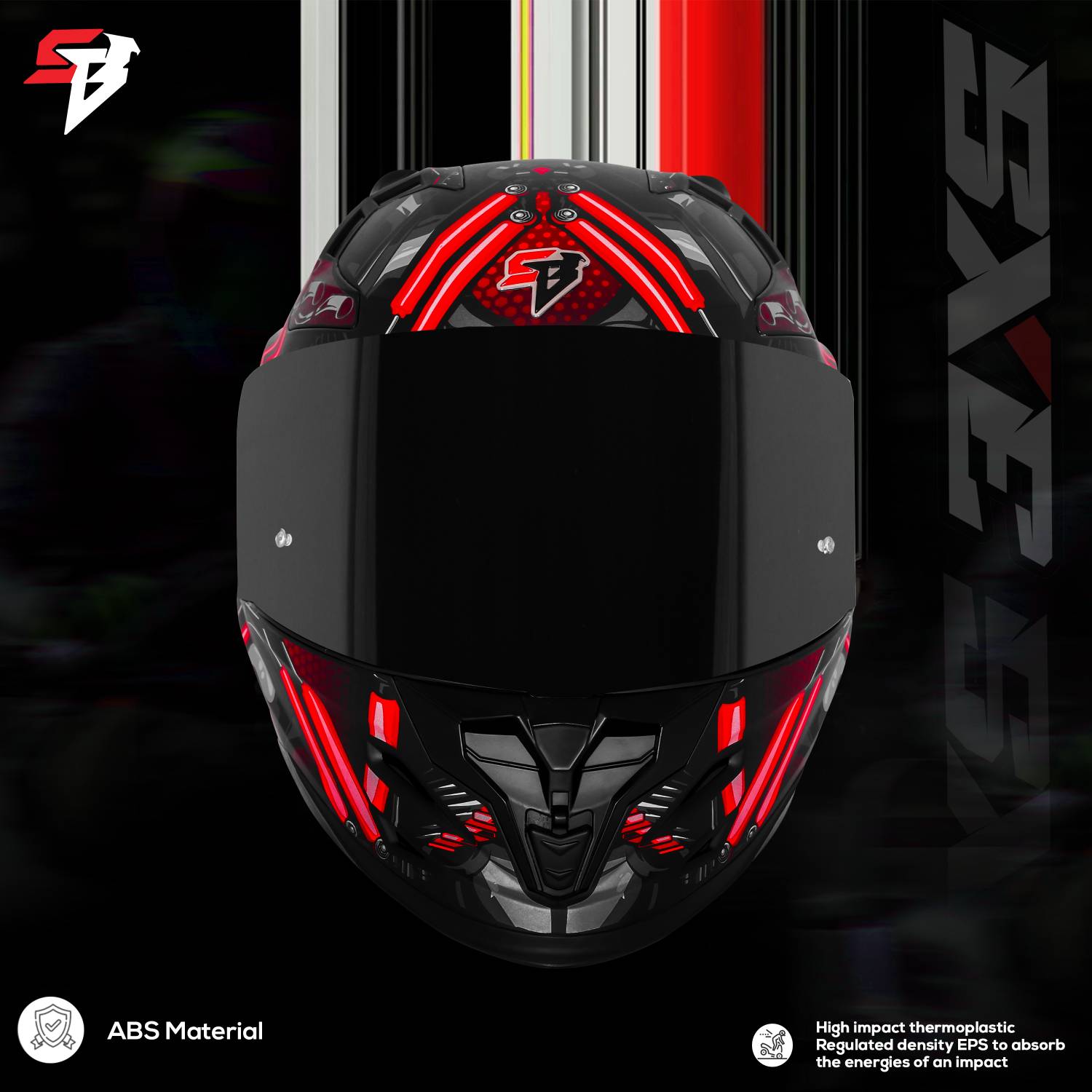 Steelbird SBH 61 SXE X2 Full Face Motorbike Helmet - Image 3