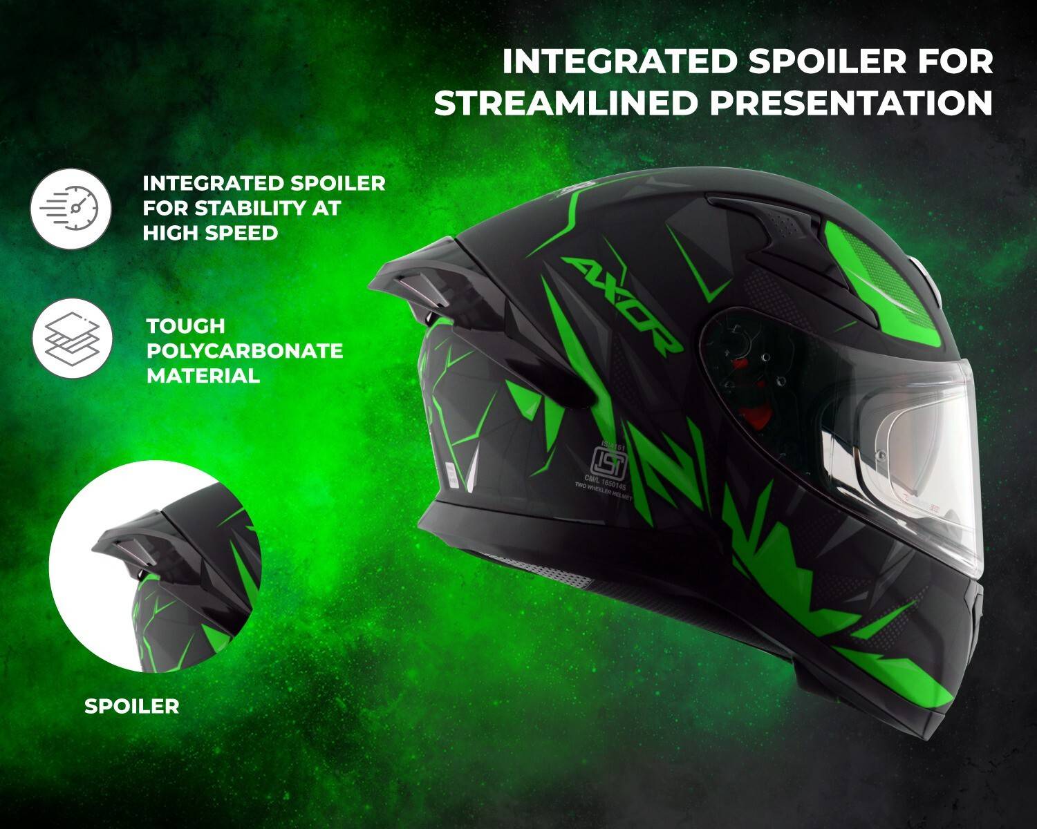 Axor Apex Hunter Motorbike Helmet Black - Image 5