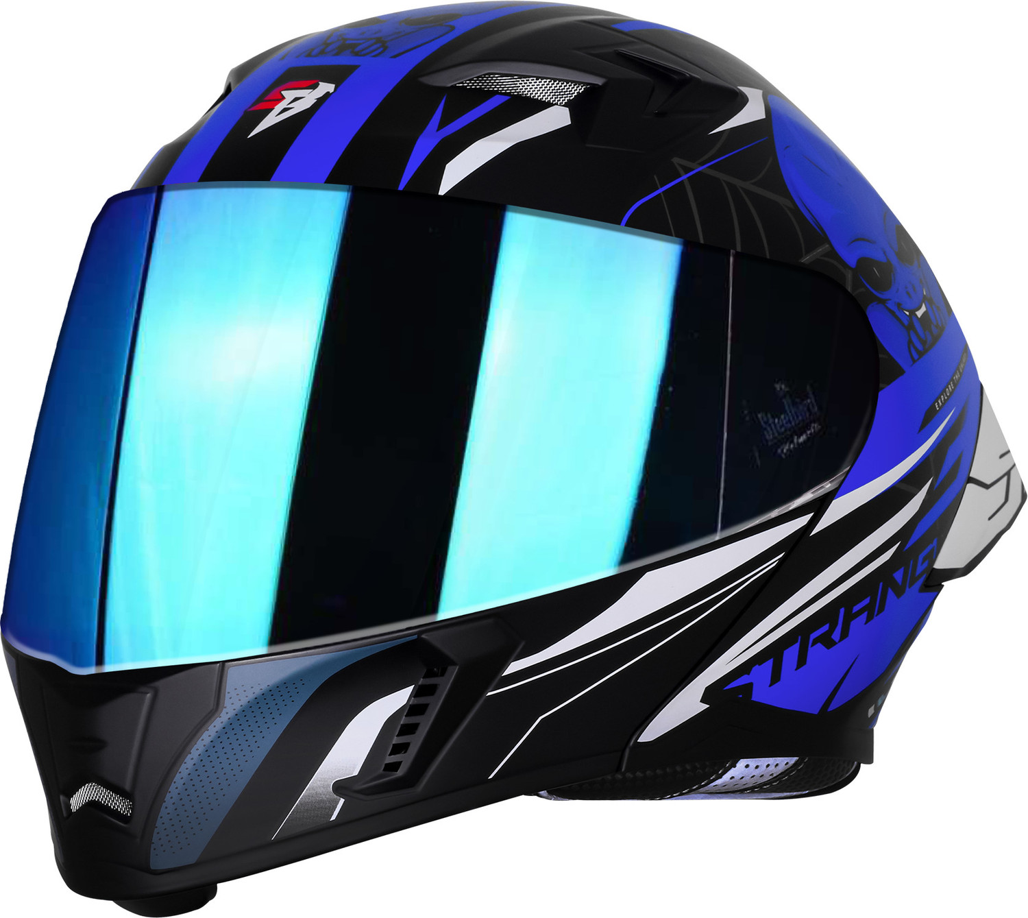Image of Steelbird SBA-20 Strange ISI Certified Flip-Up Graphic Helmet for Men and Women Motorbike Helmet