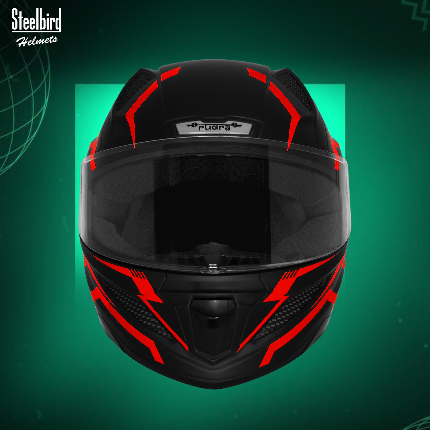 Image of Steelbird SBH-25 Rudra Vayu ISI Certified Full Face Graphic Helmet for Men Motorbike Helmet