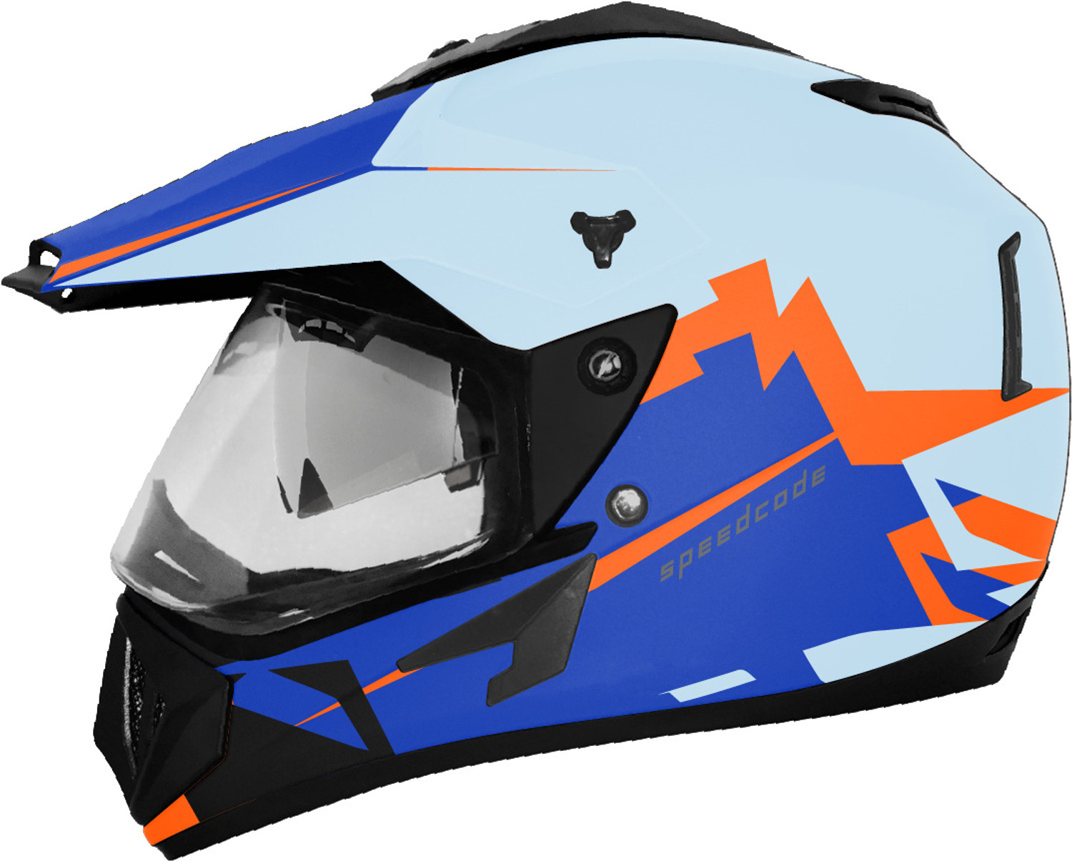 Image of Gulf Xterrain Motocross Glossy 2 Wheeler Motorcycle Helmet Motorbike Helmet