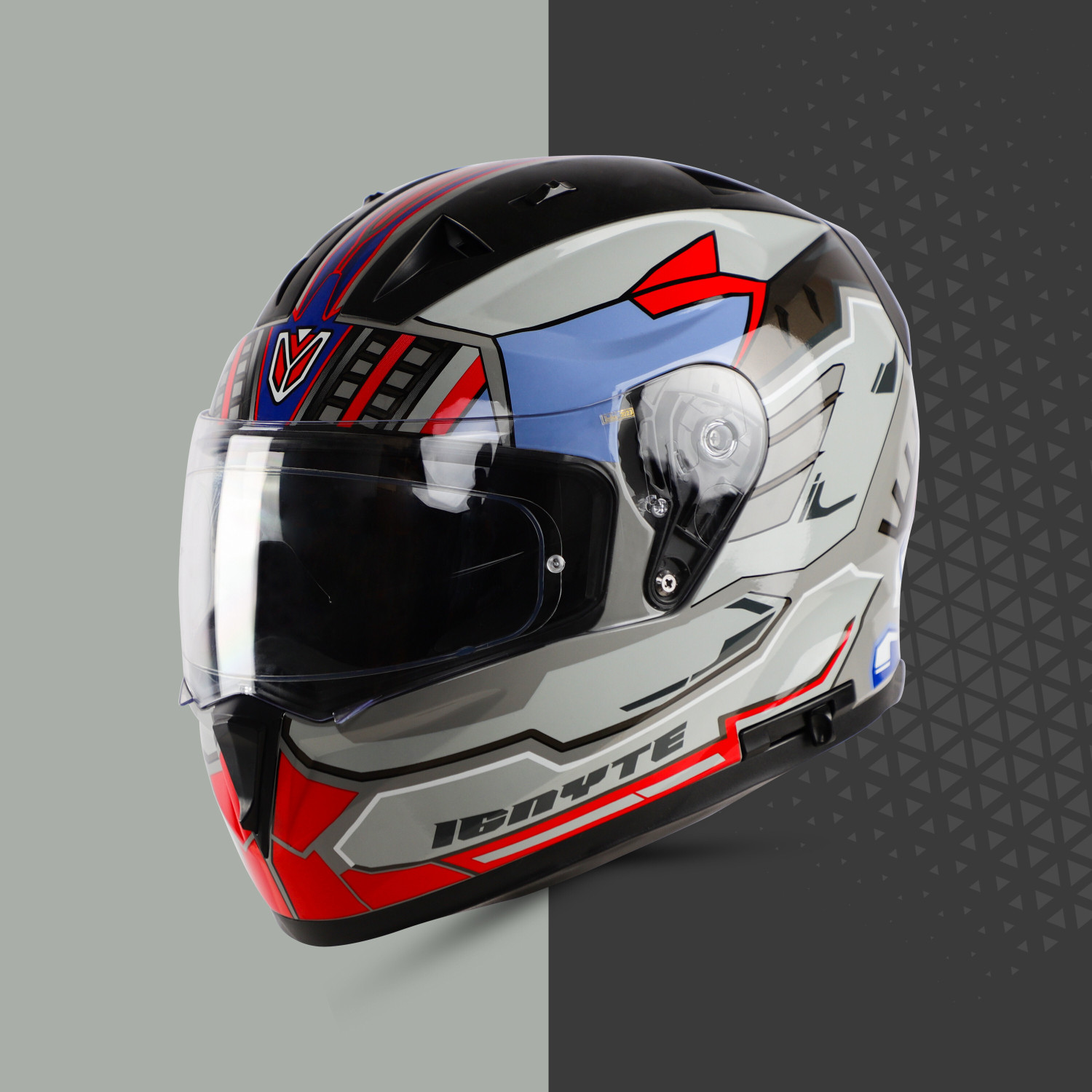 Image of IGNYTE IGN-7 Space Robot ISI /DOT Certified Full Face Graphic Helmet with Sun Shield Motorbike Helmet