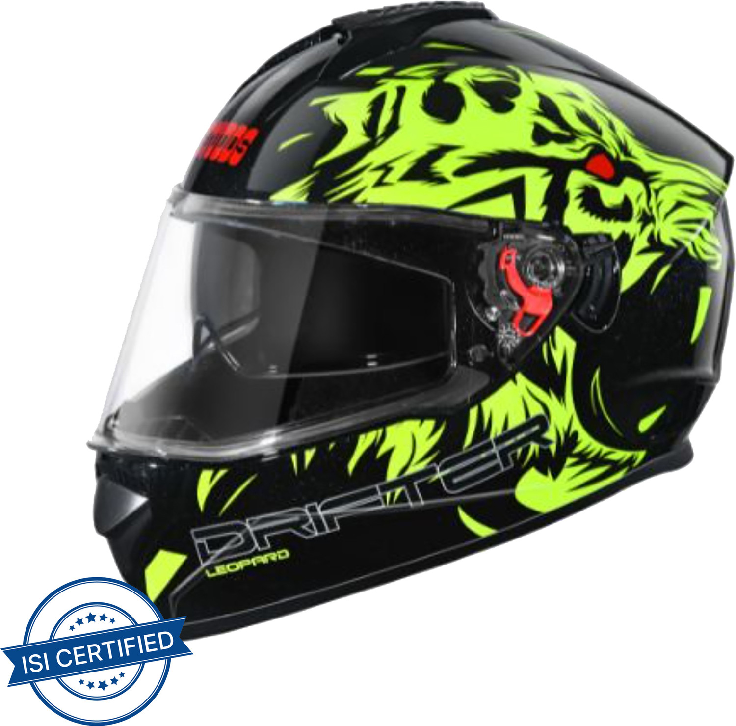 Image of STUDDS Drifter D2 Full Face Helmet with Clear Visor (Black N5, XL) Motorbike Helmet