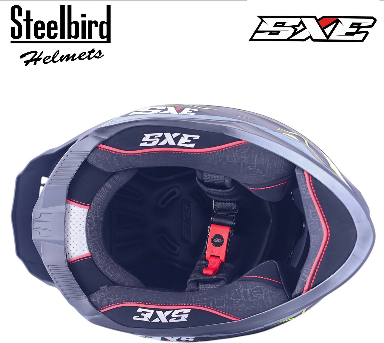 Steelbird Air SBH-61 ISS SXE RACE-X TPE Edition Matt Black Neon Helmet - Image 4