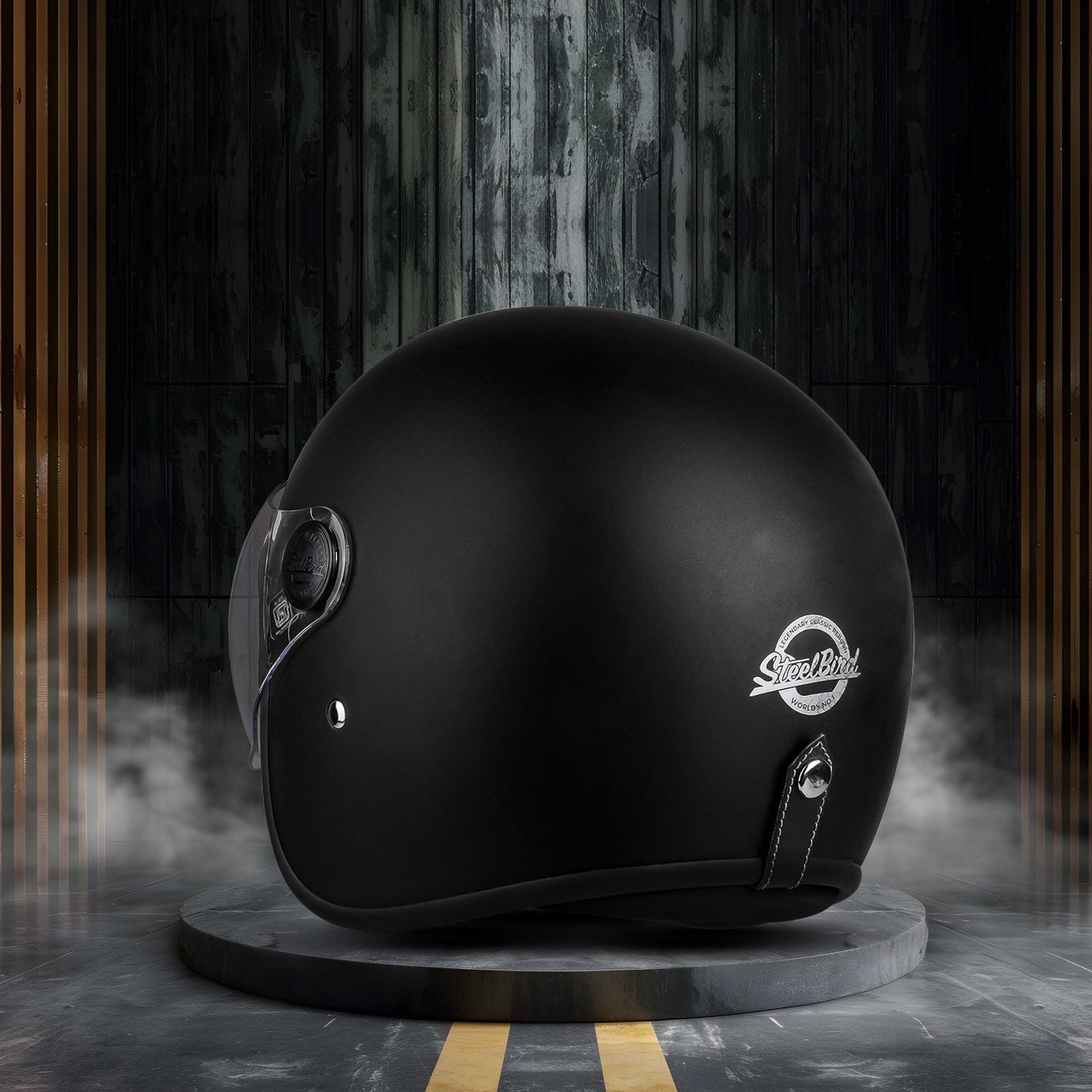 Image of Steelbird SBH-54 Retro ISI Certified Open Face Helmet for Men and Women Motorbike Helmet