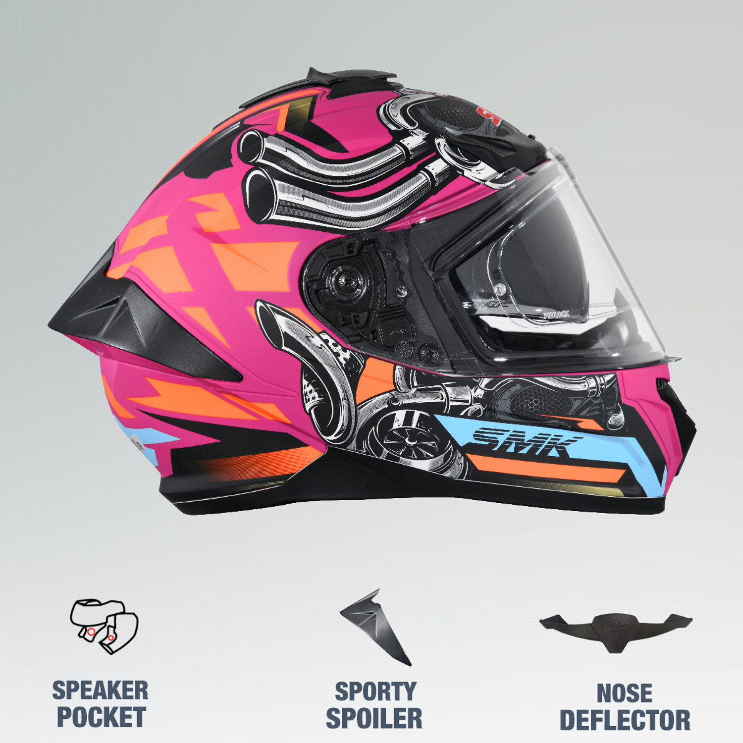 Image of SMK Typhoon Motorbike Helmet