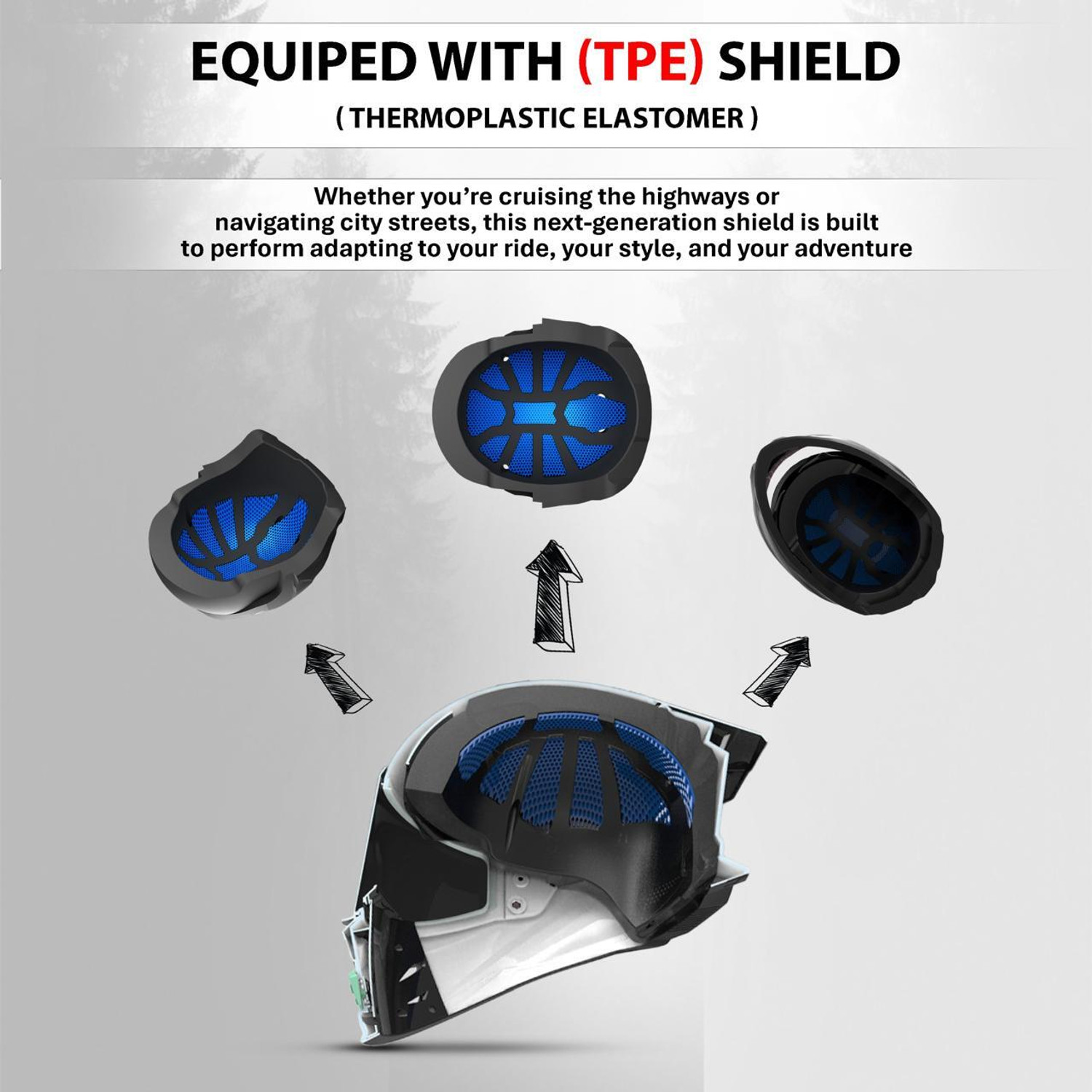 Image of Steelbird SBH 61 SXE X2 TPE ISI and Dot Certified Full Face Graphic Motorbike Helmet