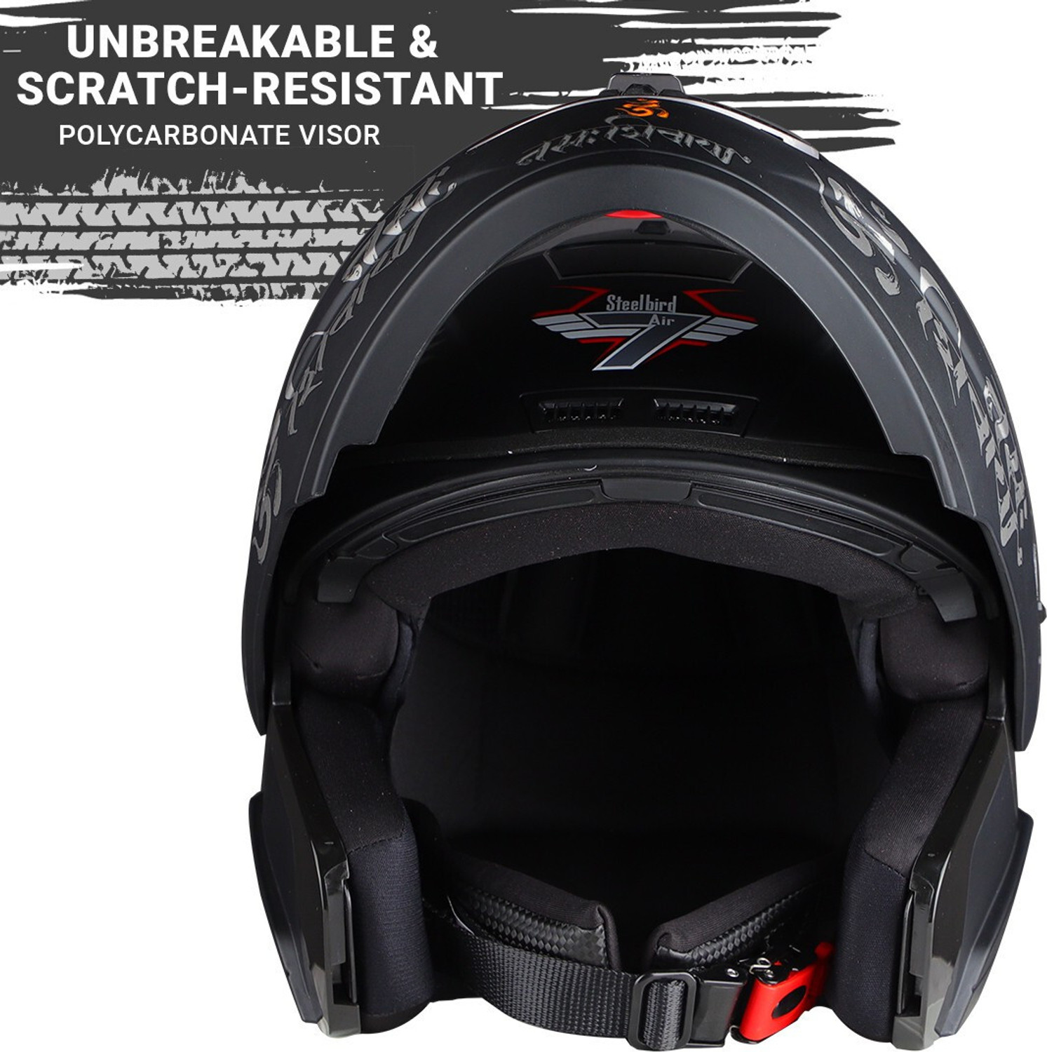 Image of Steelbird SBA-7 Mahadev ISI Certified Flip-Up Helmet for Men and Women Motorbike Helmet