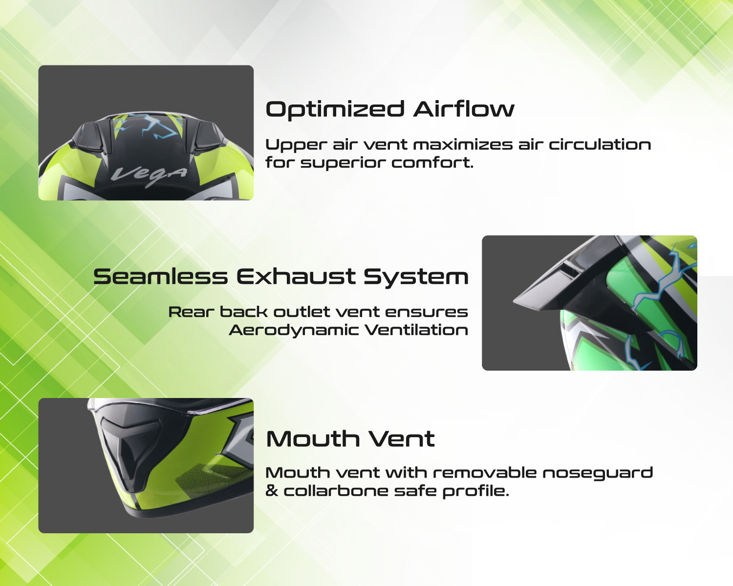 Image of VEGA Rapid Flash DV with Spoiler and Extra Smoke Visor Motorbike Helmet