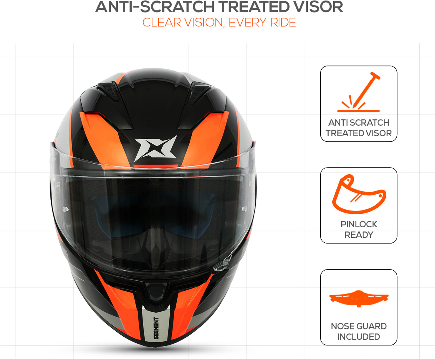 Image of Axxis Segment Motorbike Helmet