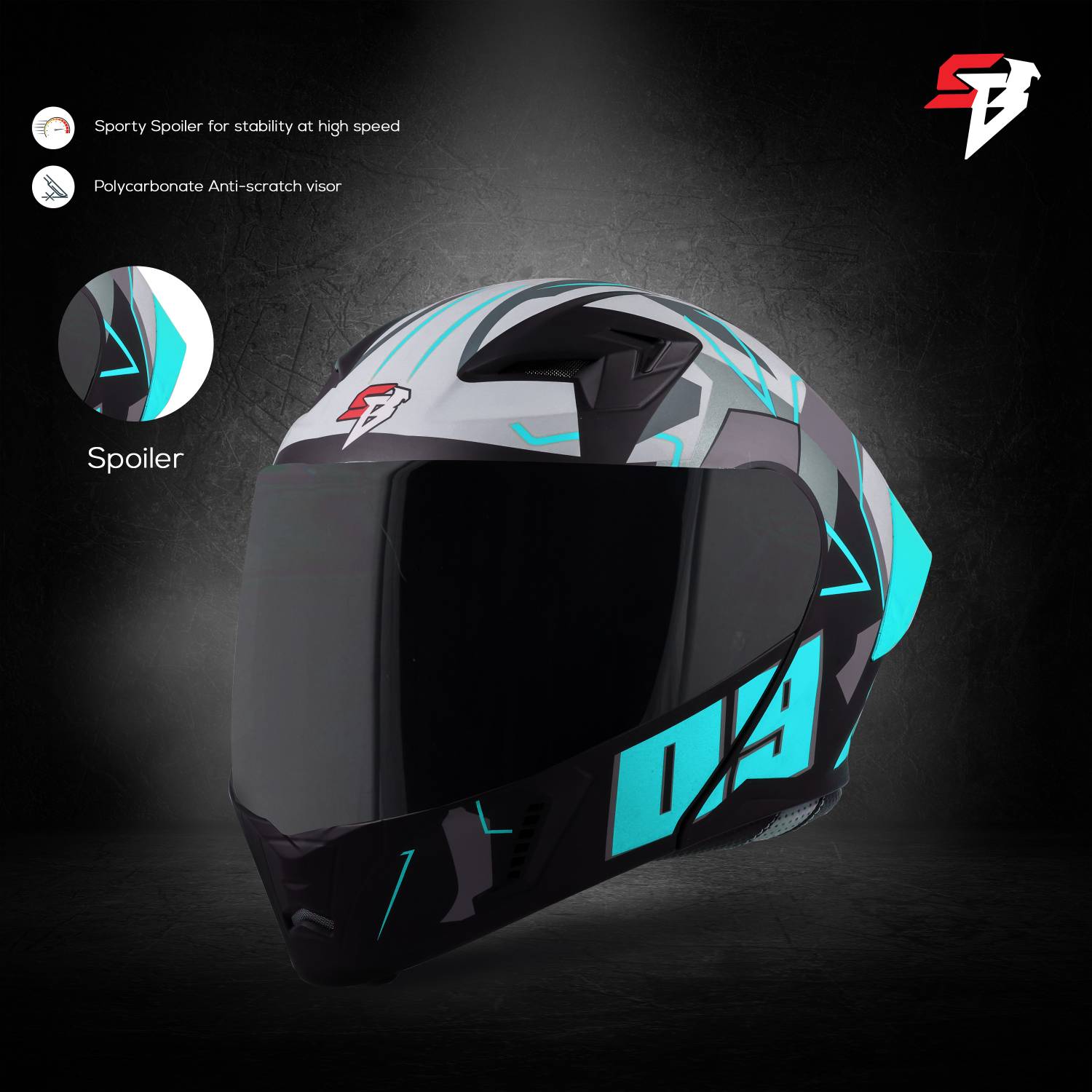 Steelbird SBA-20 09 Flip-Up Graphic Helmet - Image 4