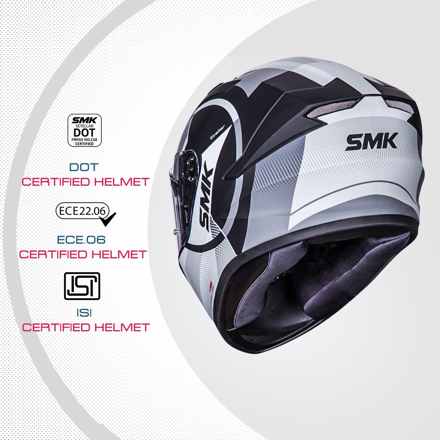 Image of SMK Stellar Sports Faro Motorbike Helmet