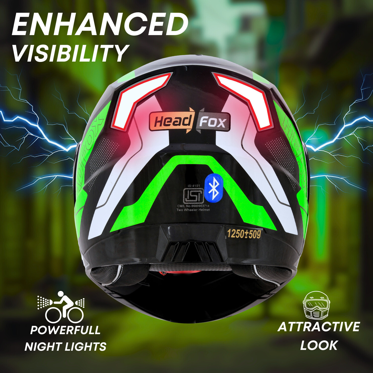 Image of HEADFOX N2 Gloss Air 7 Smart Bluetooth Helmet Calls, Music , GPS & Voice Asst. Road DV Motorsports Helmet
