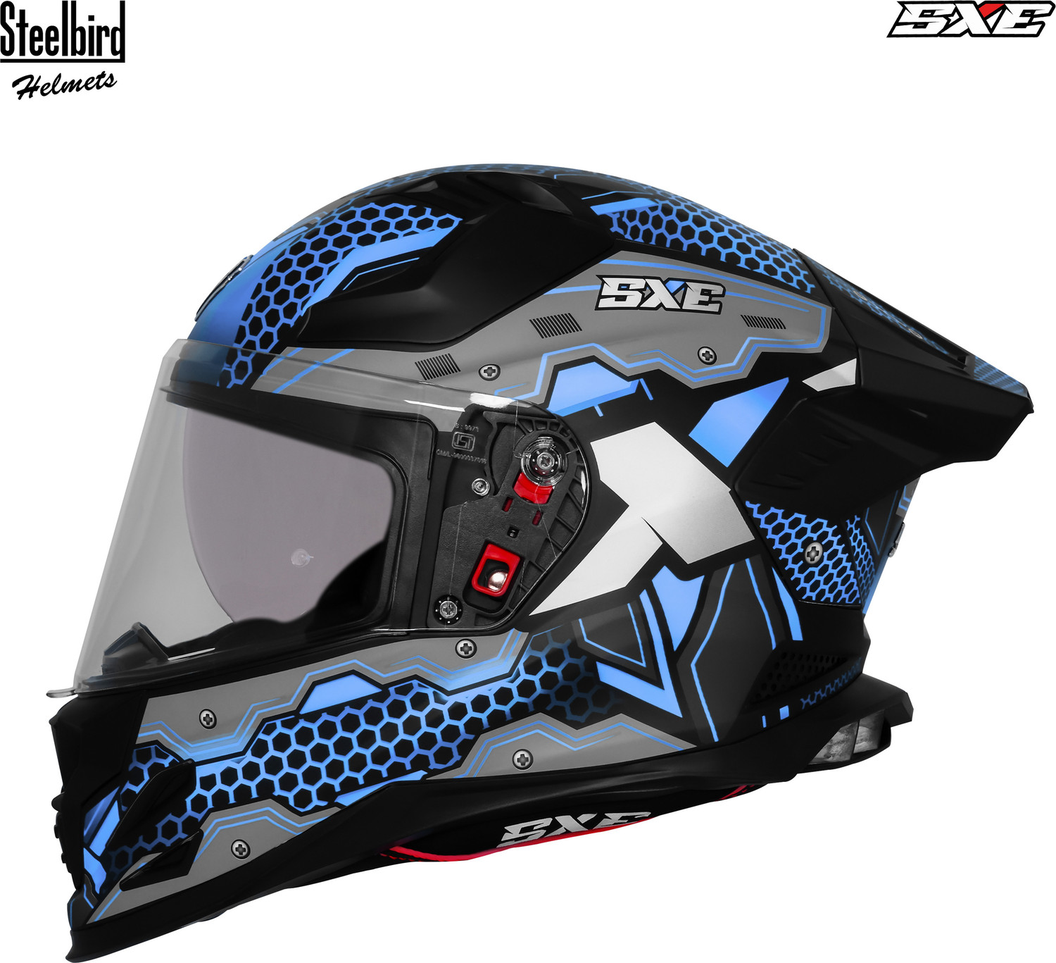 Image of Steelbird SBH 61 SXE X3 ISI and Dot Certified Full Face Graphic Motorbike Helmet